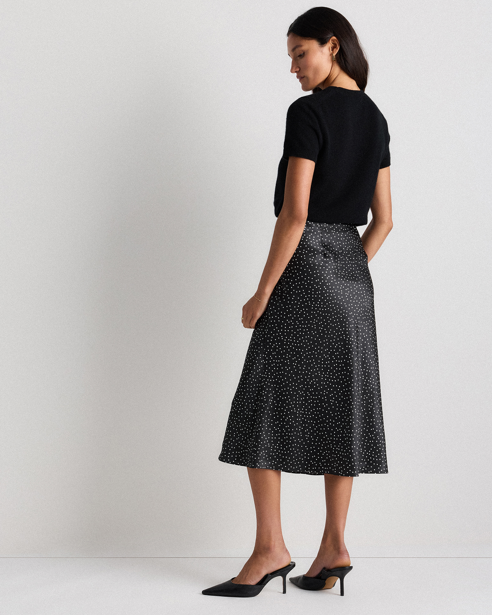 forest-green 100% Washable Silk Skirt — Image 62