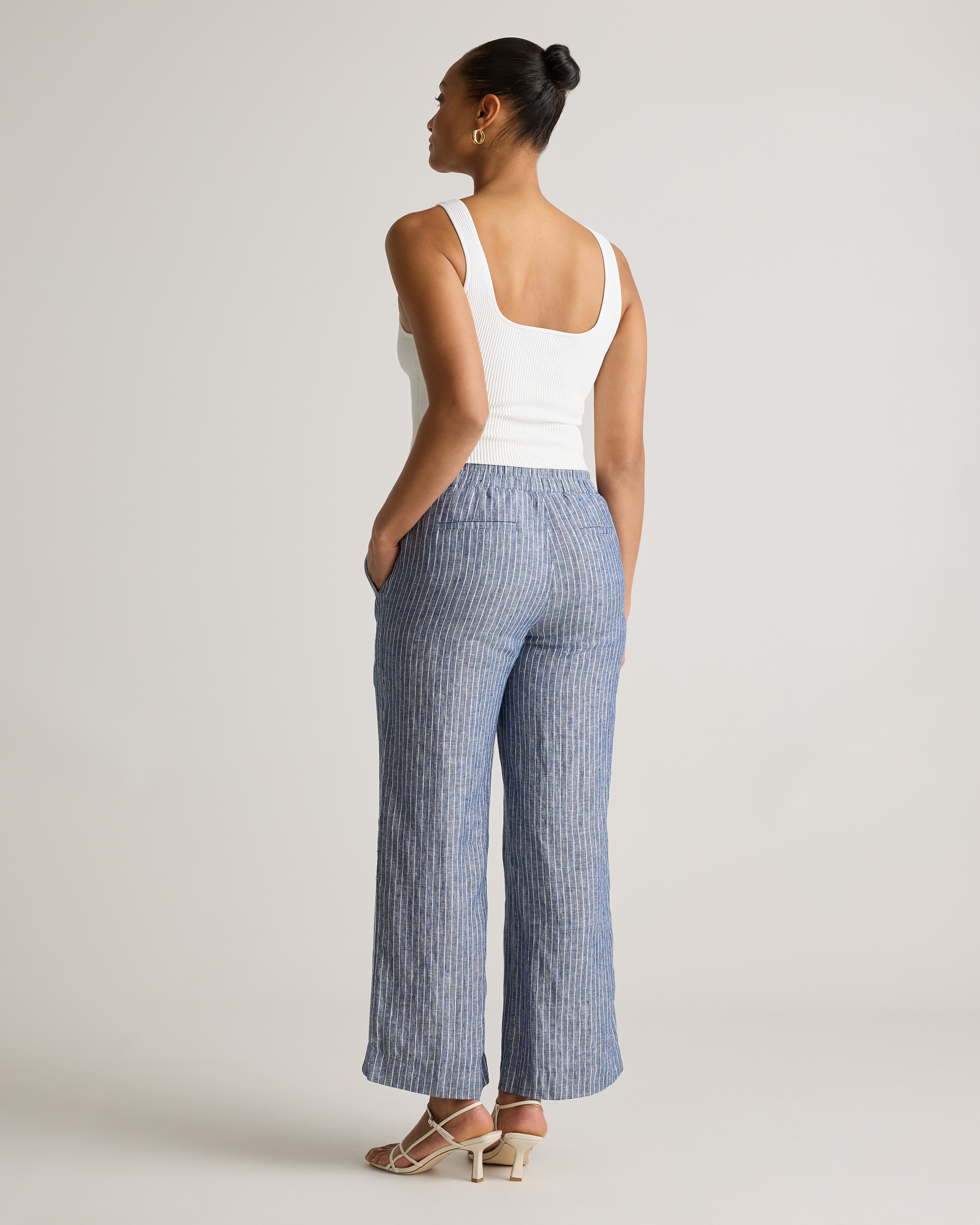 100% European Linen Wide Leg Pants — Image 30