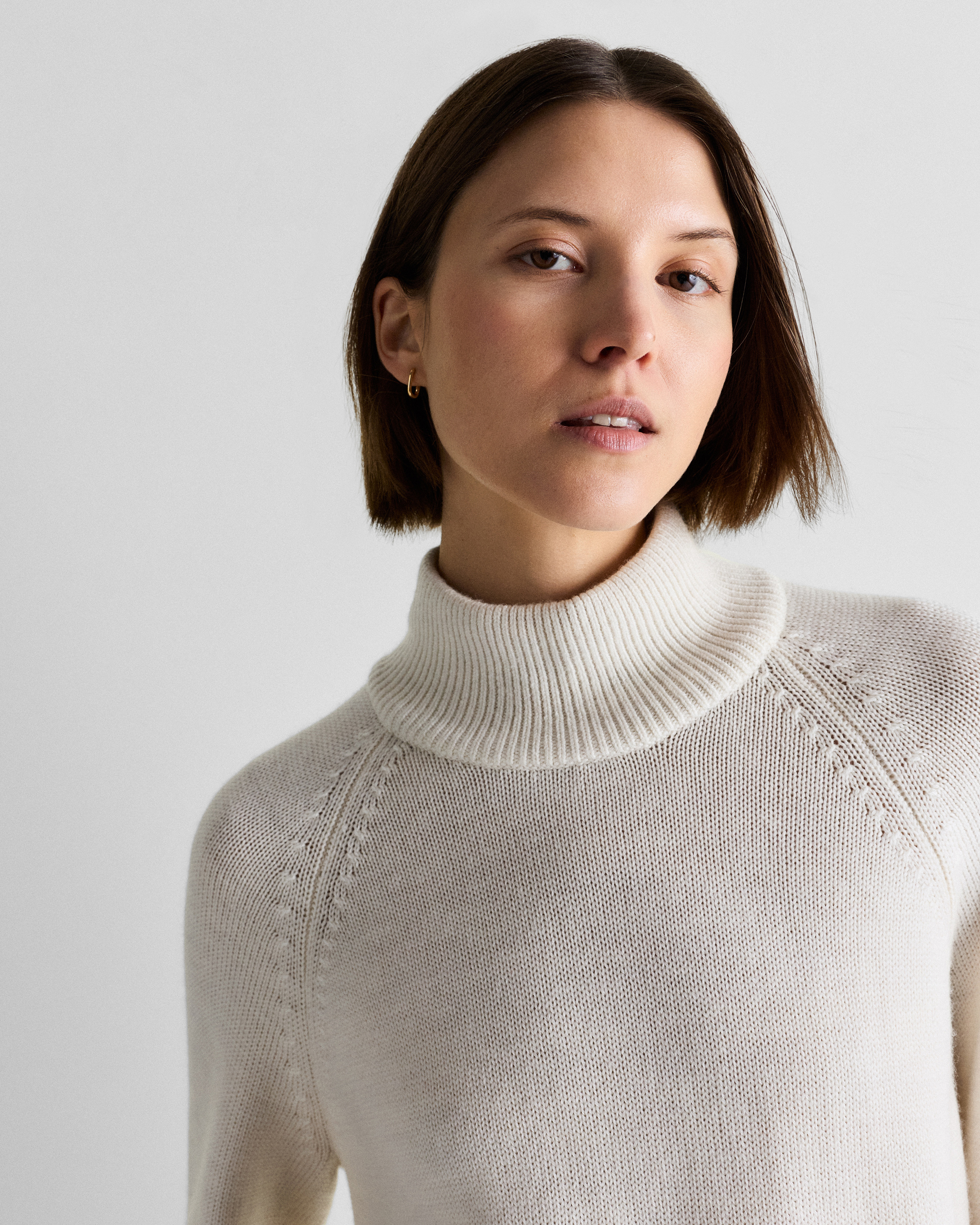 Australian Merino Wool Cropped Mock Neck Sweater — Image 5