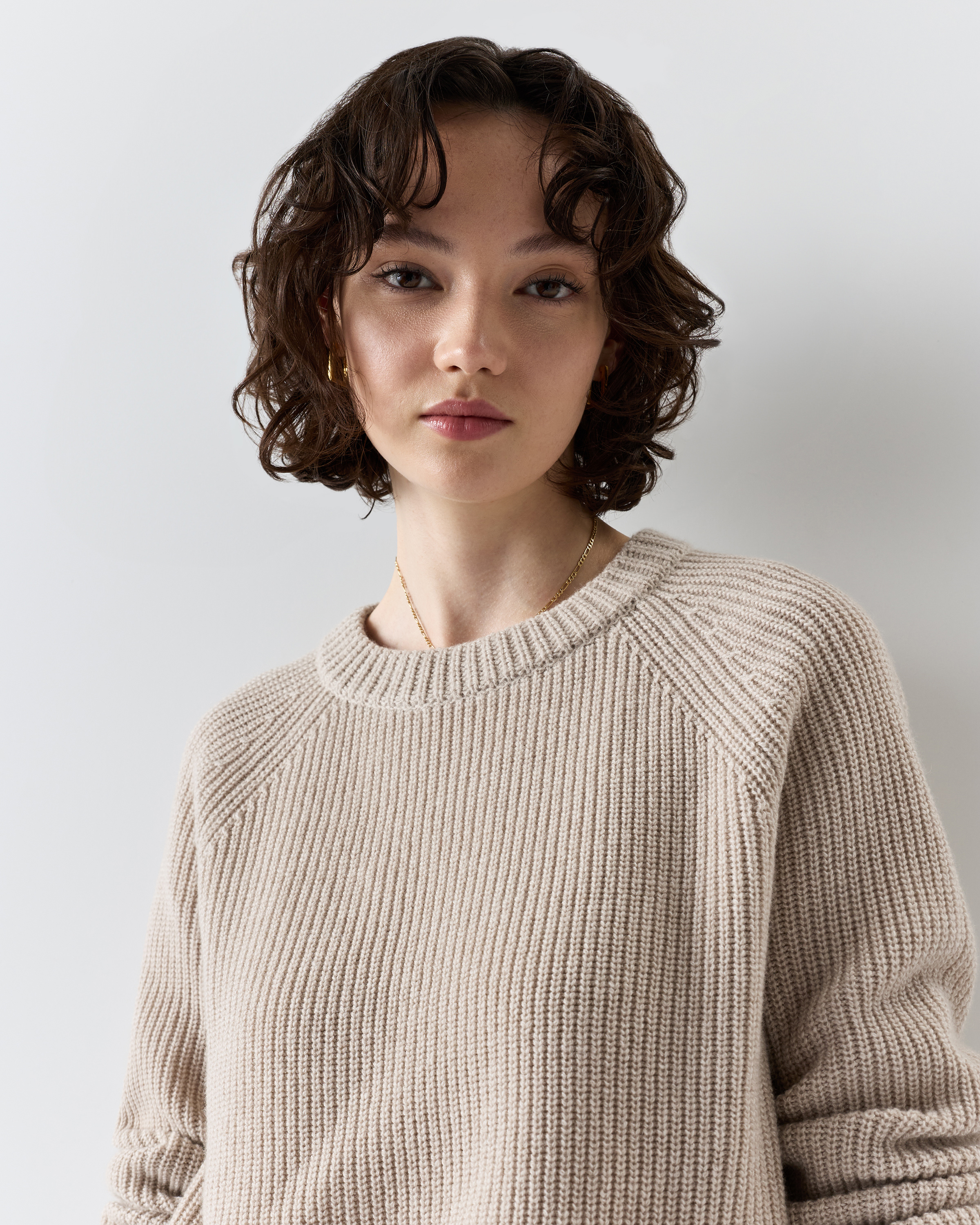 Mongolian Cashmere Fisherman Crewneck Sweater — Image 8