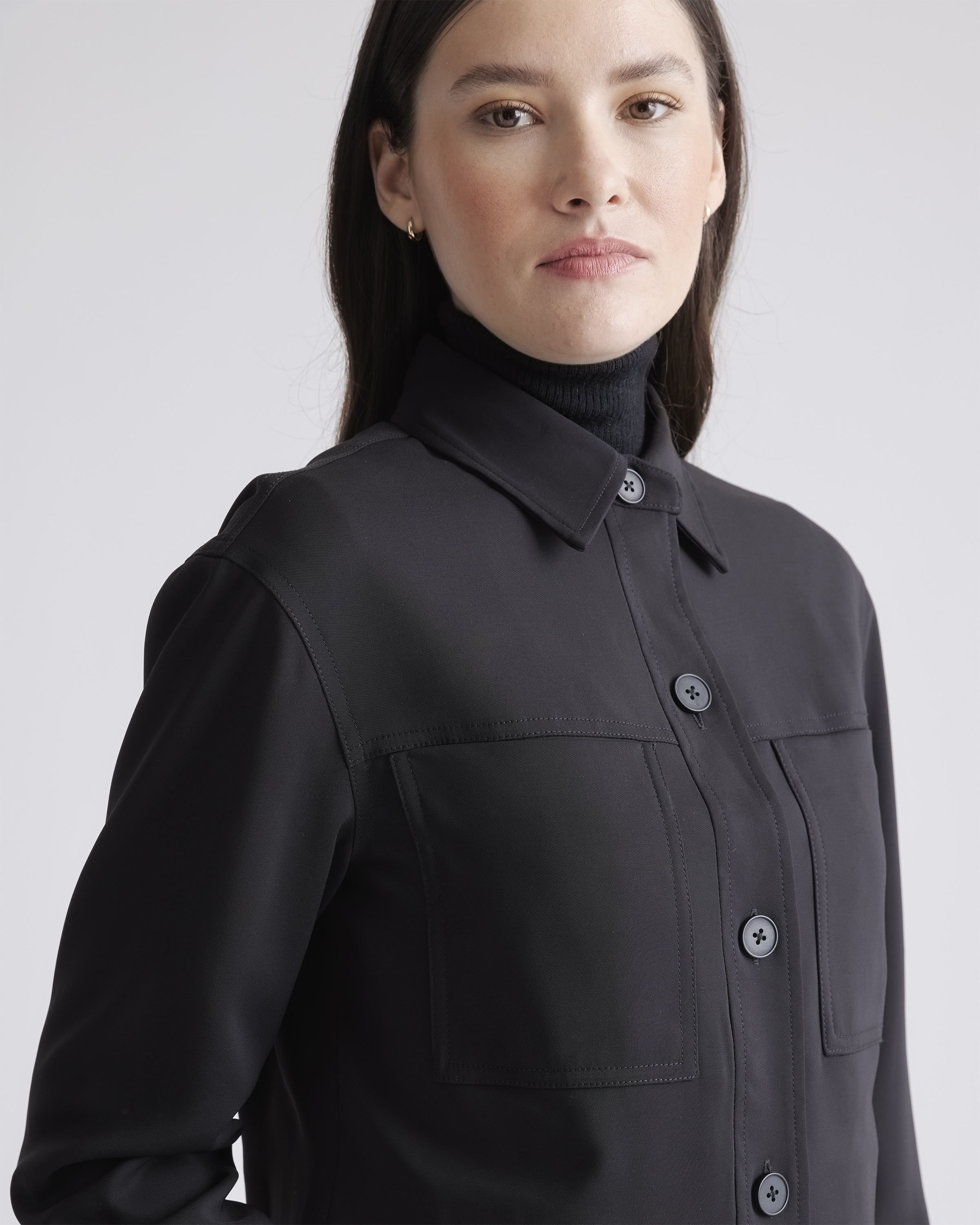 Stretch Crepe Cropped Jacket — Image 8