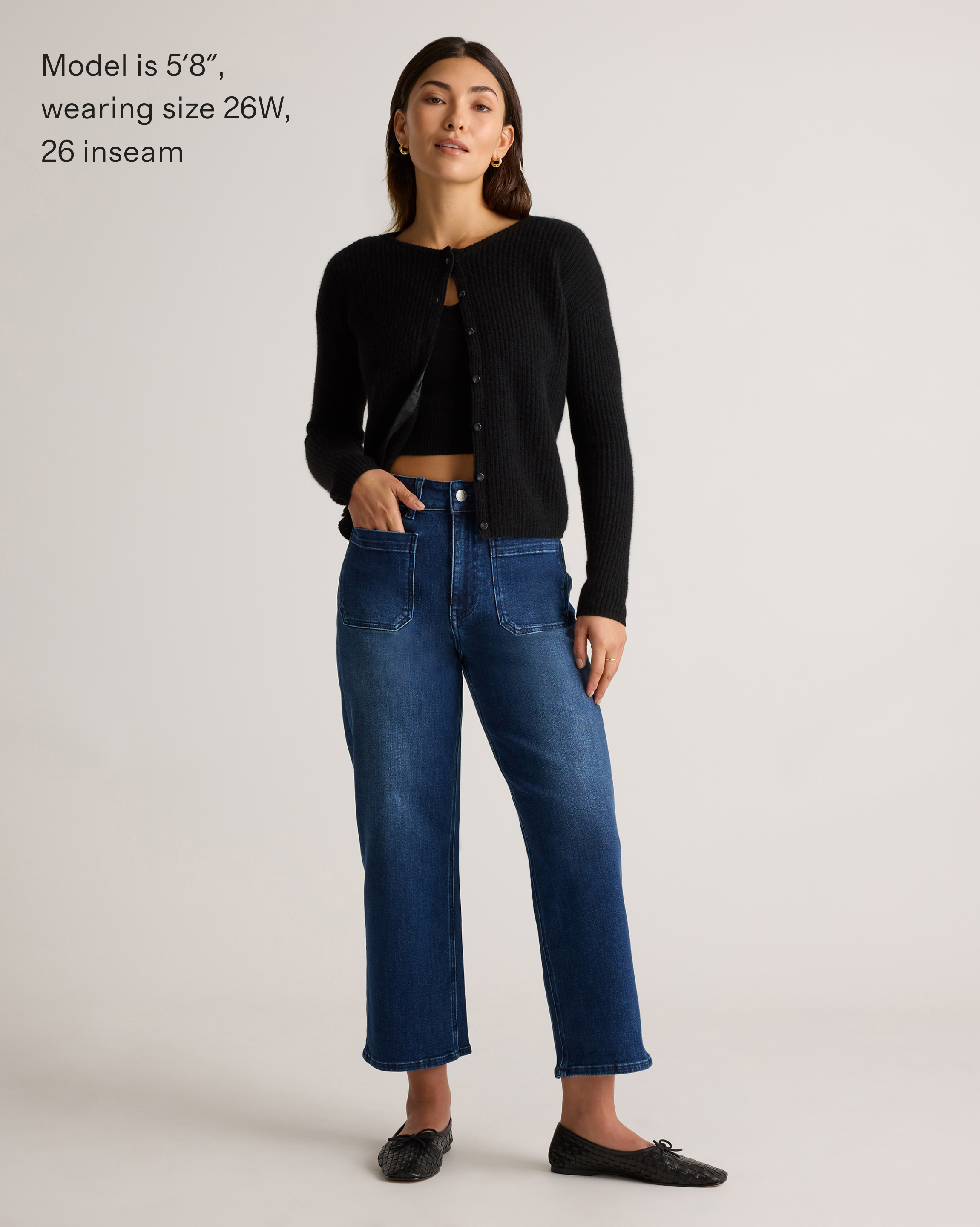 Bella Stretch Patch Pocket Wide Leg Jeans — Image 22