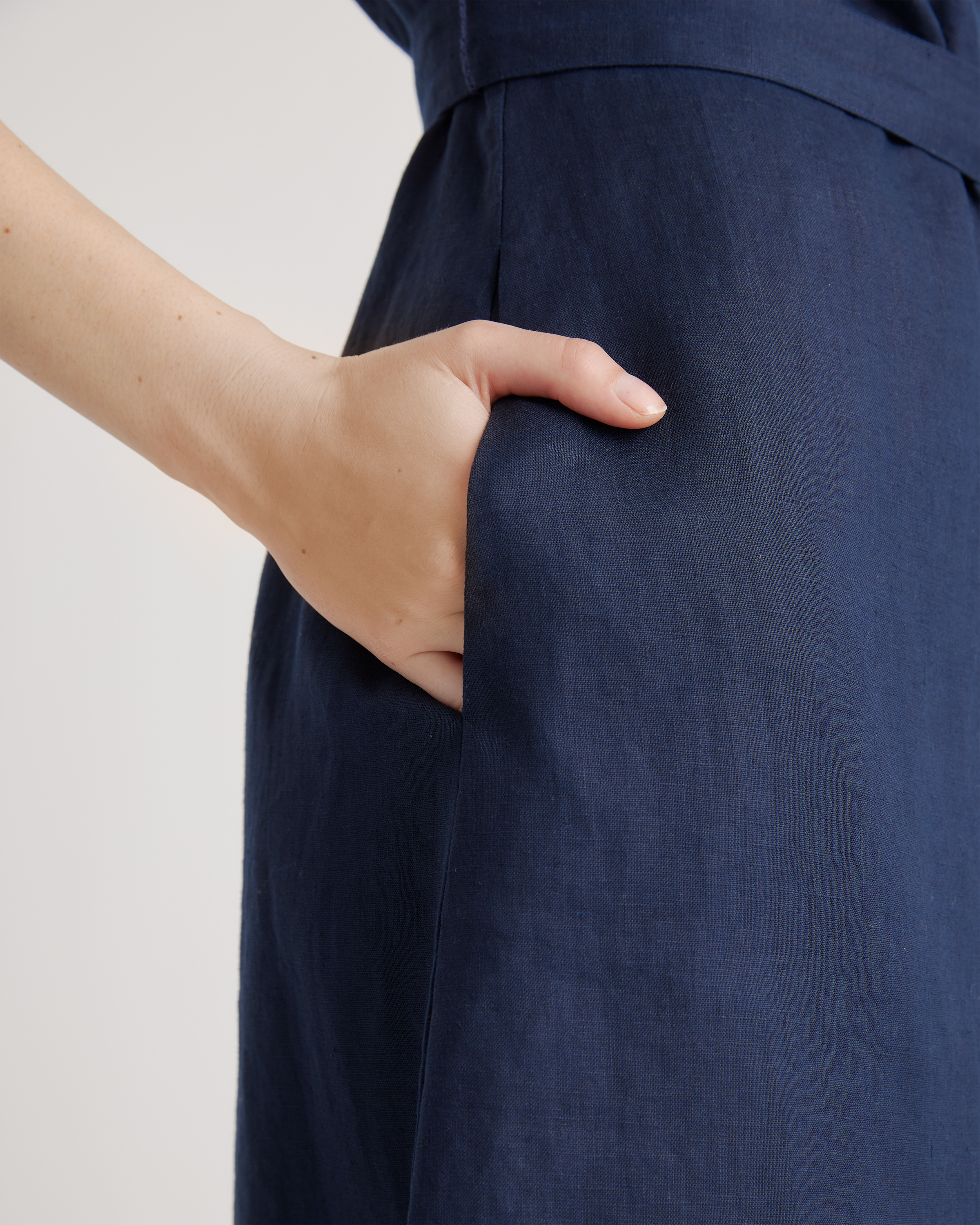 100% European Linen Button Front Dress — Image 11