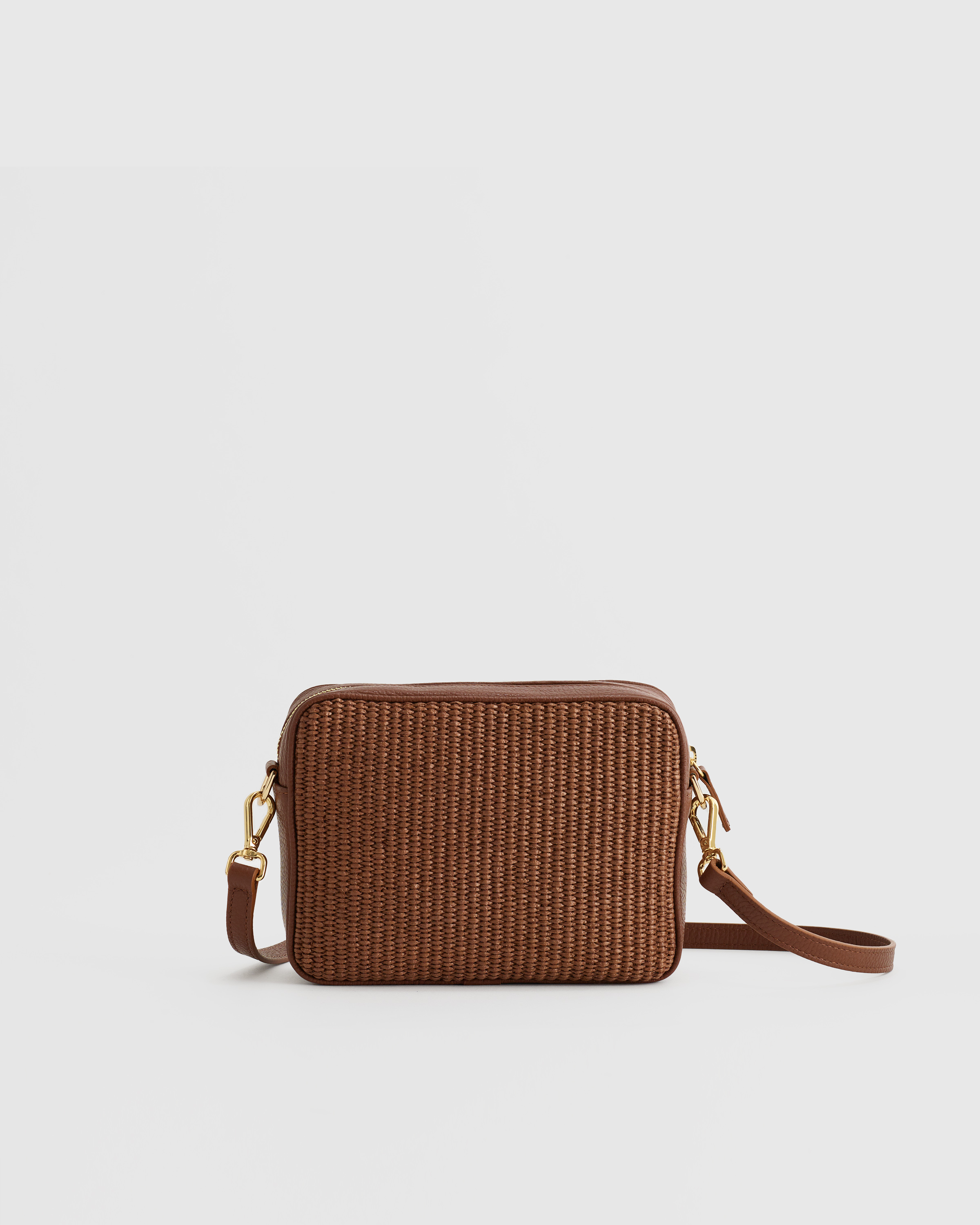 Italian Leather & Raffia Crossbody — Image 15