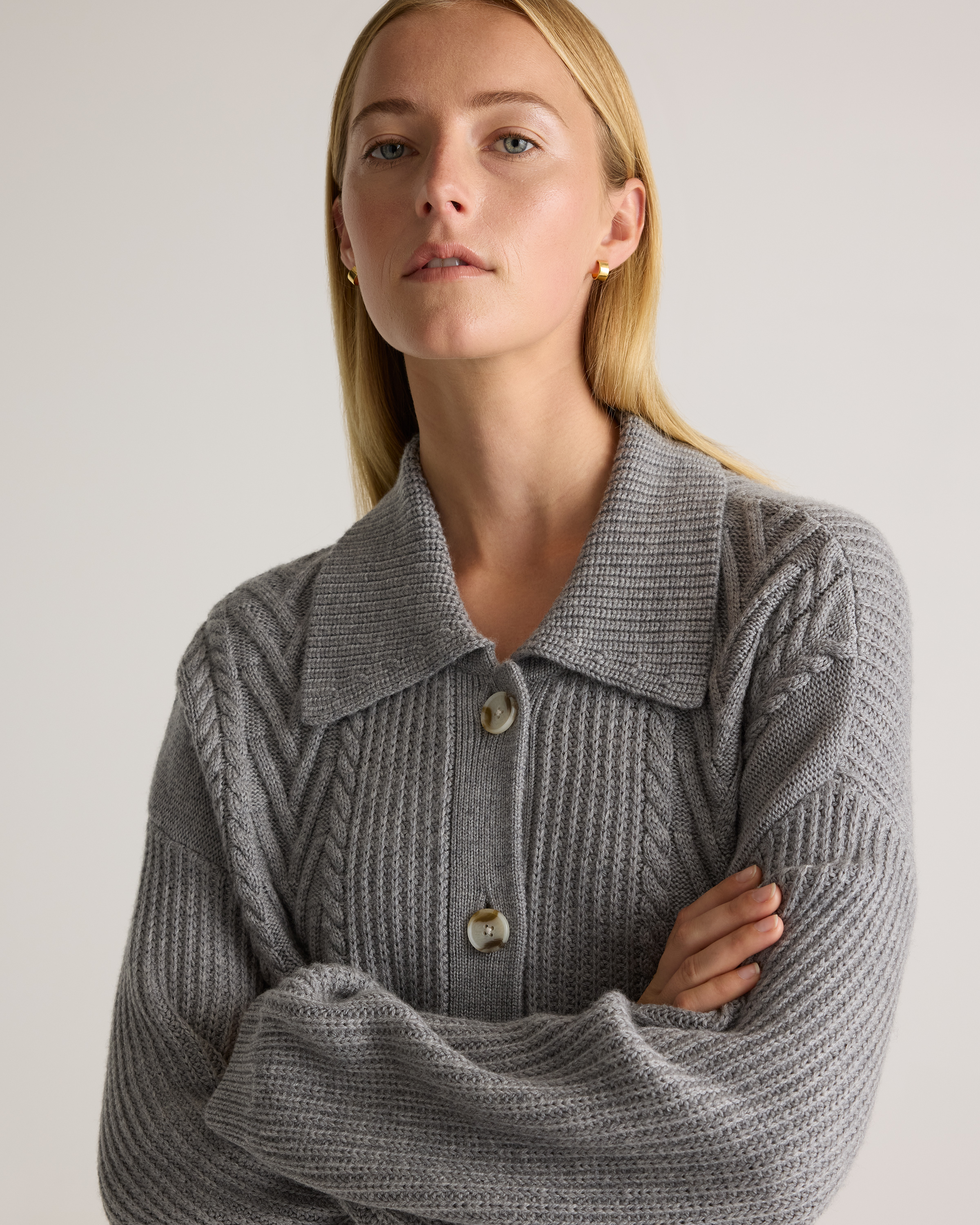 Australian Merino Wool Collared Cable Cardigan — Image 7