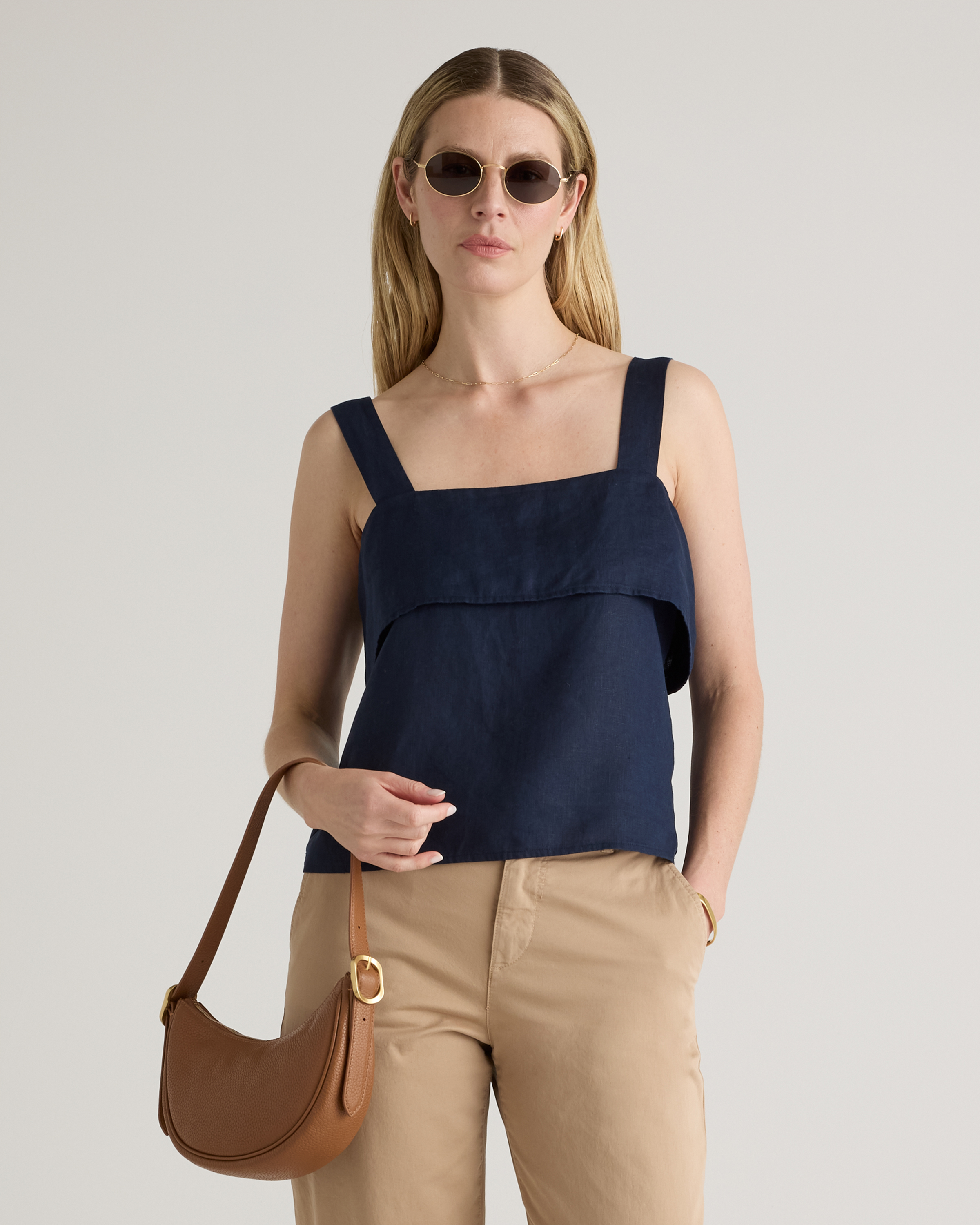 Italian Leather Mini Crescent Shoulder Bag — Image 7