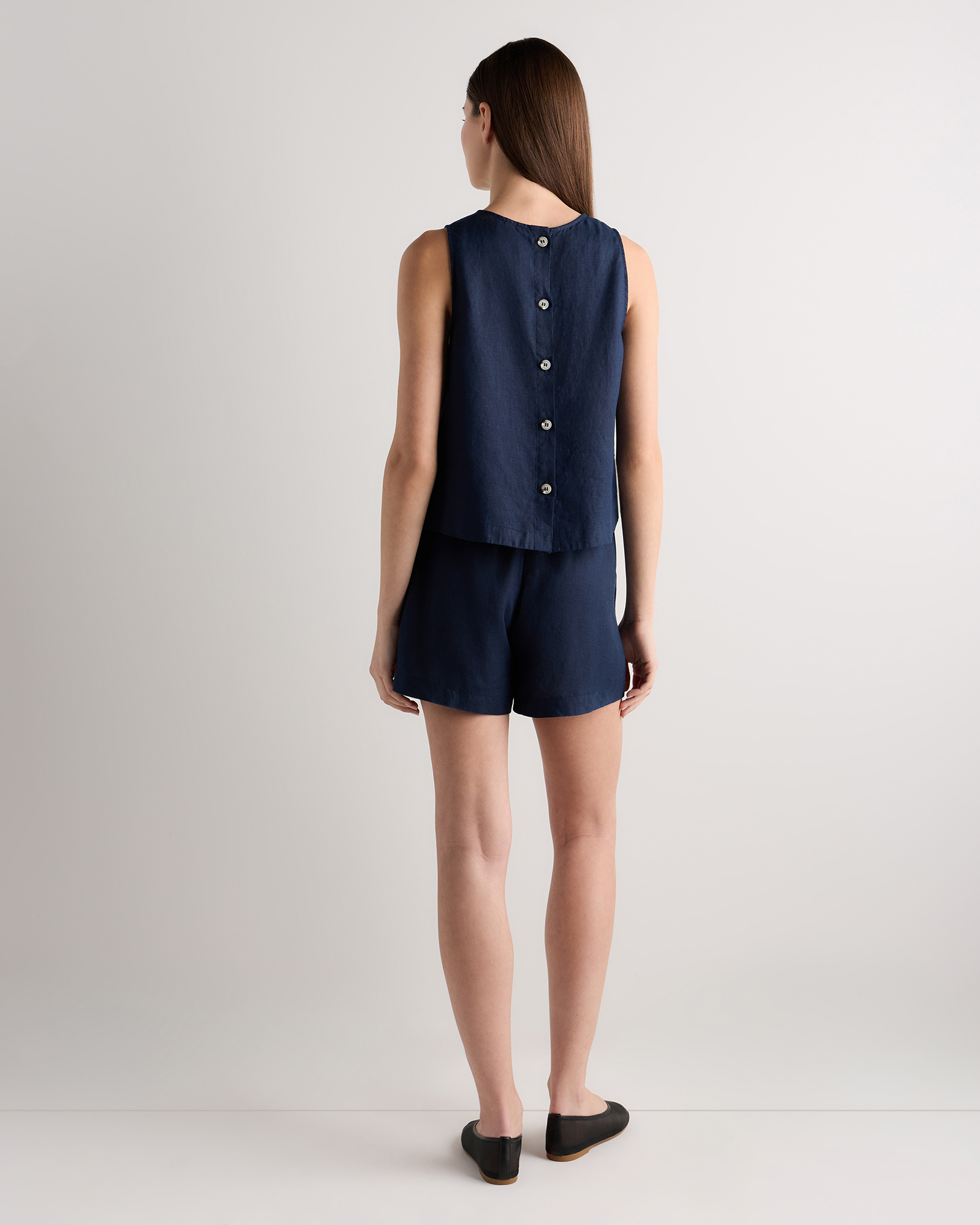 100% European Linen Cropped Tank — Image 38