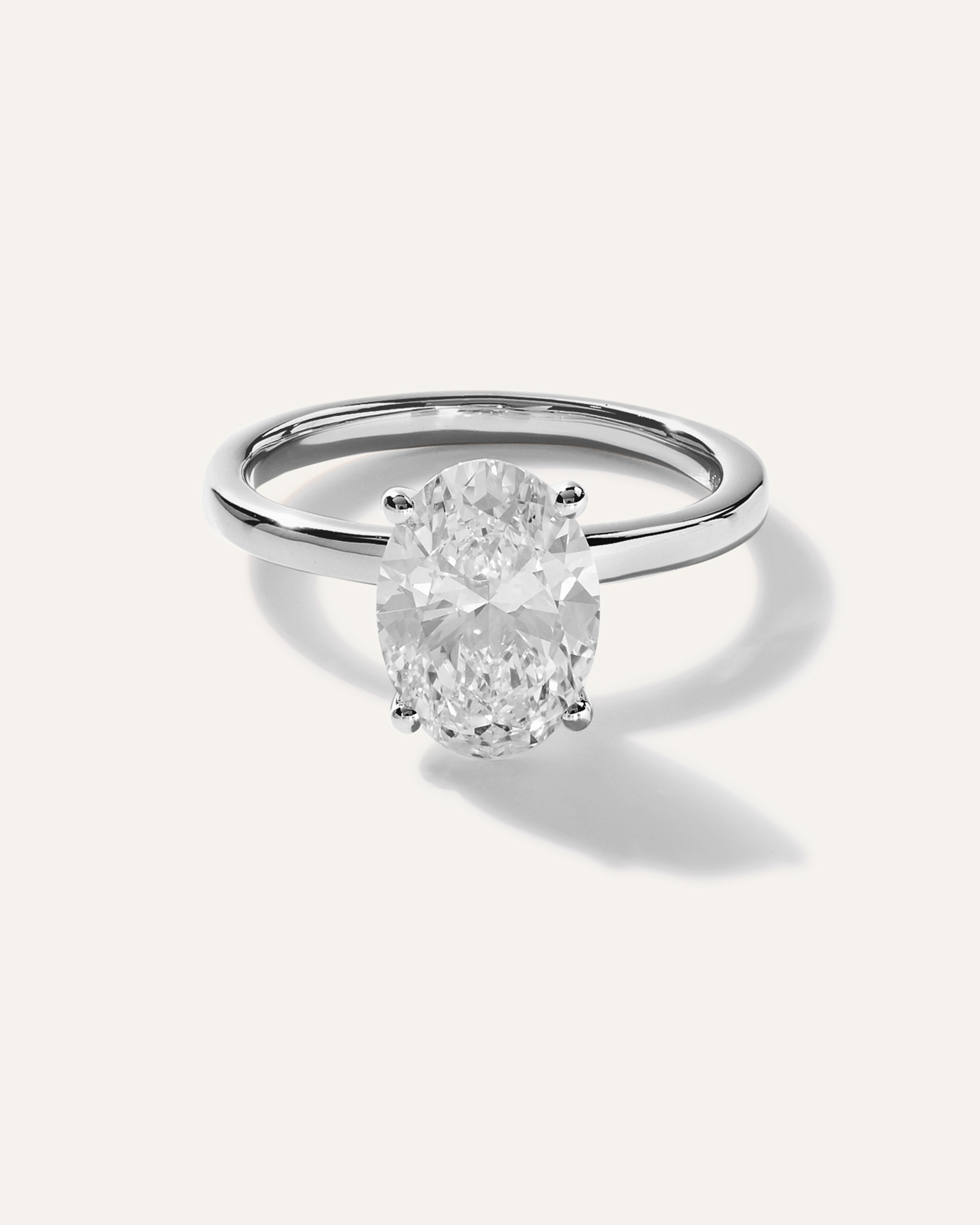 Lab Grown Diamond Oval Comfort Fit Engagement Ring - 2.5ct — Image 5