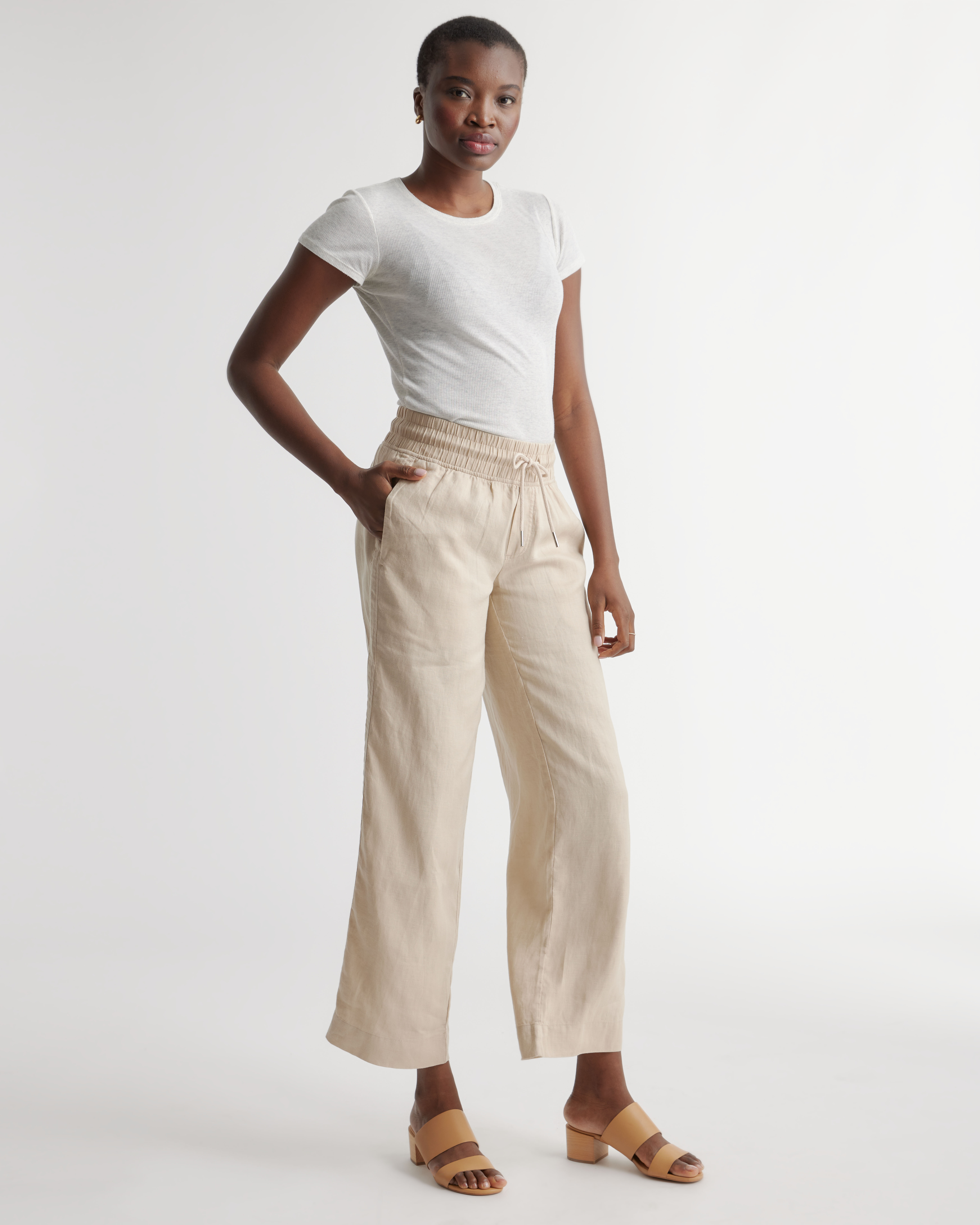 100% European Linen Wide Leg Pants — Image 18