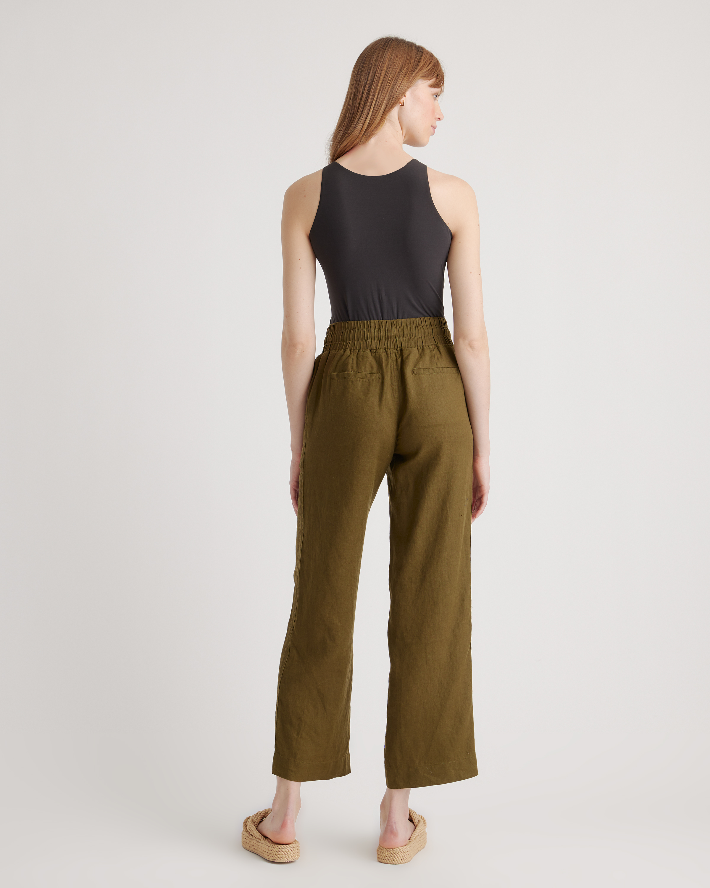 100% European Linen Wide Leg Pants — Image 51