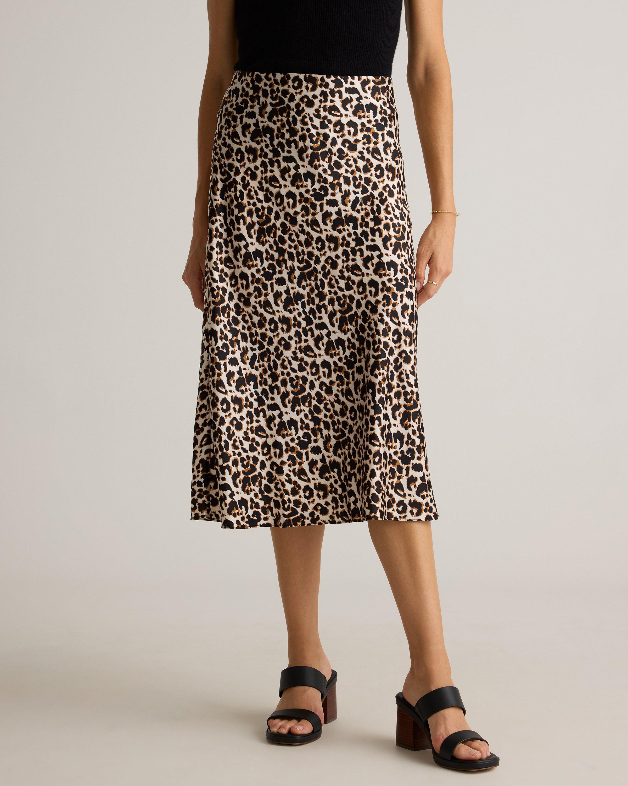 forest-green 100% Washable Silk Skirt — Image 22