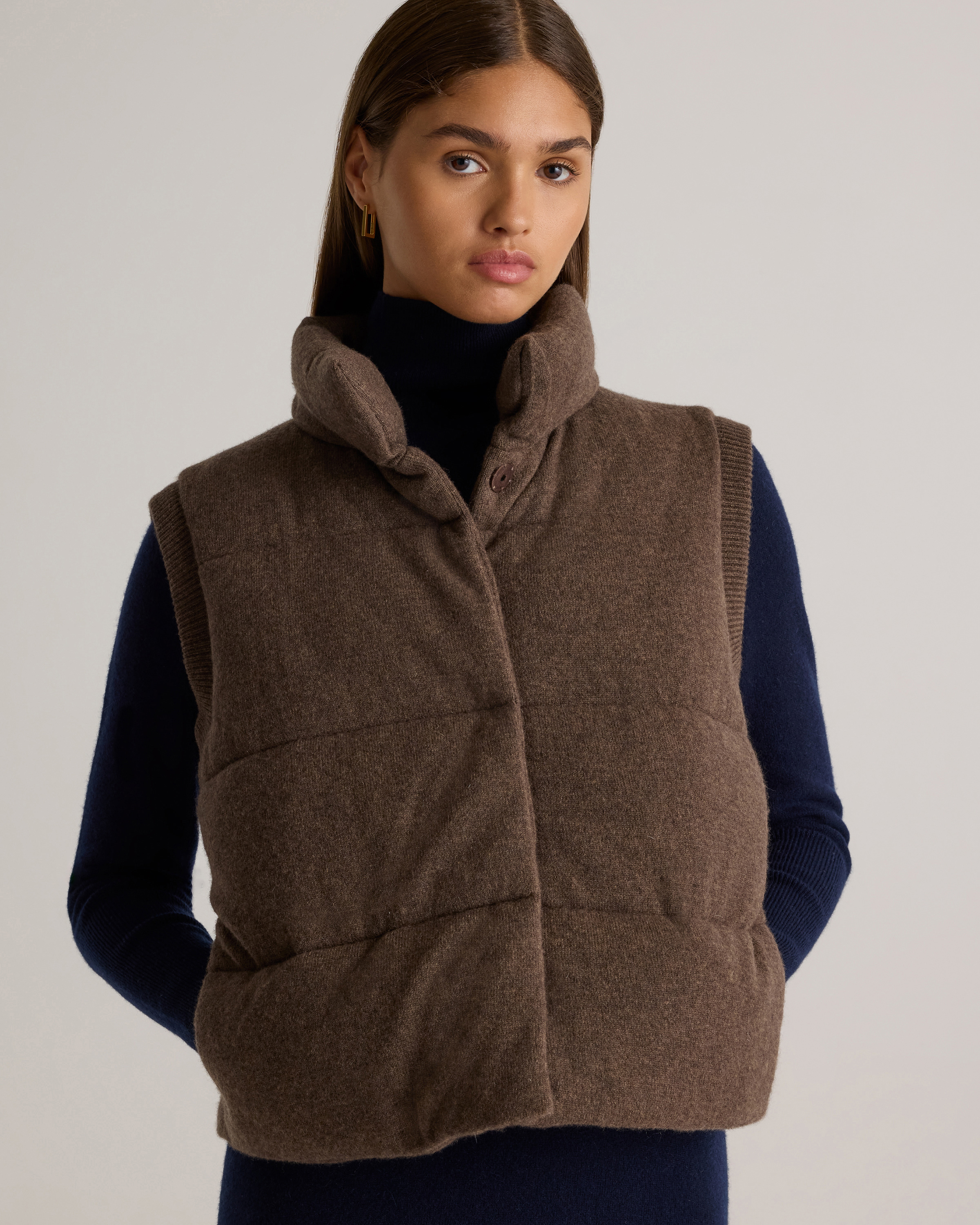 Mongolian Cashmere Puffer Vest — Image 5