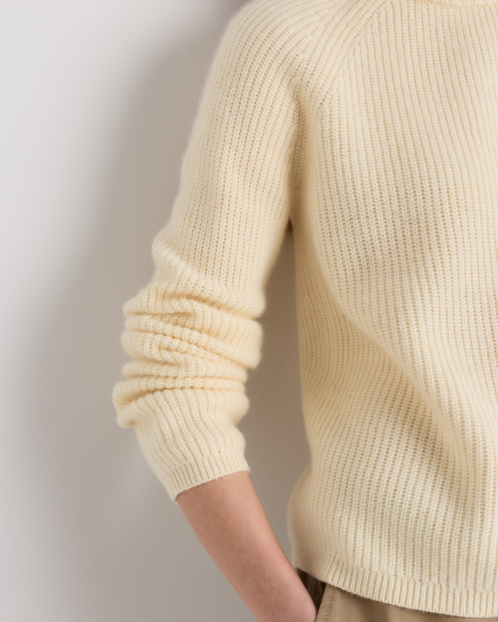 Mongolian Cashmere Fisherman Crewneck Sweater — Image 80