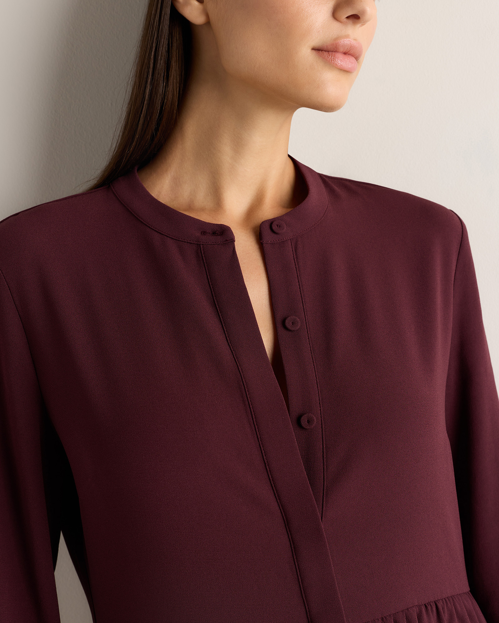 Fluid Crepe Shirt Dress — Image 13