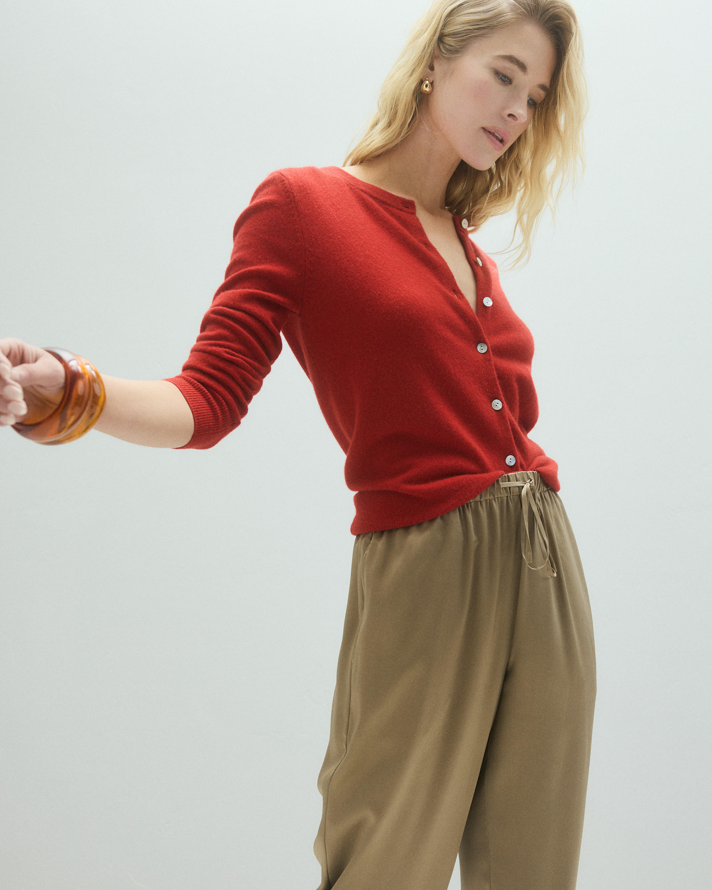 100% Washable Silk Drawstring Wide Leg Pants — Image 22