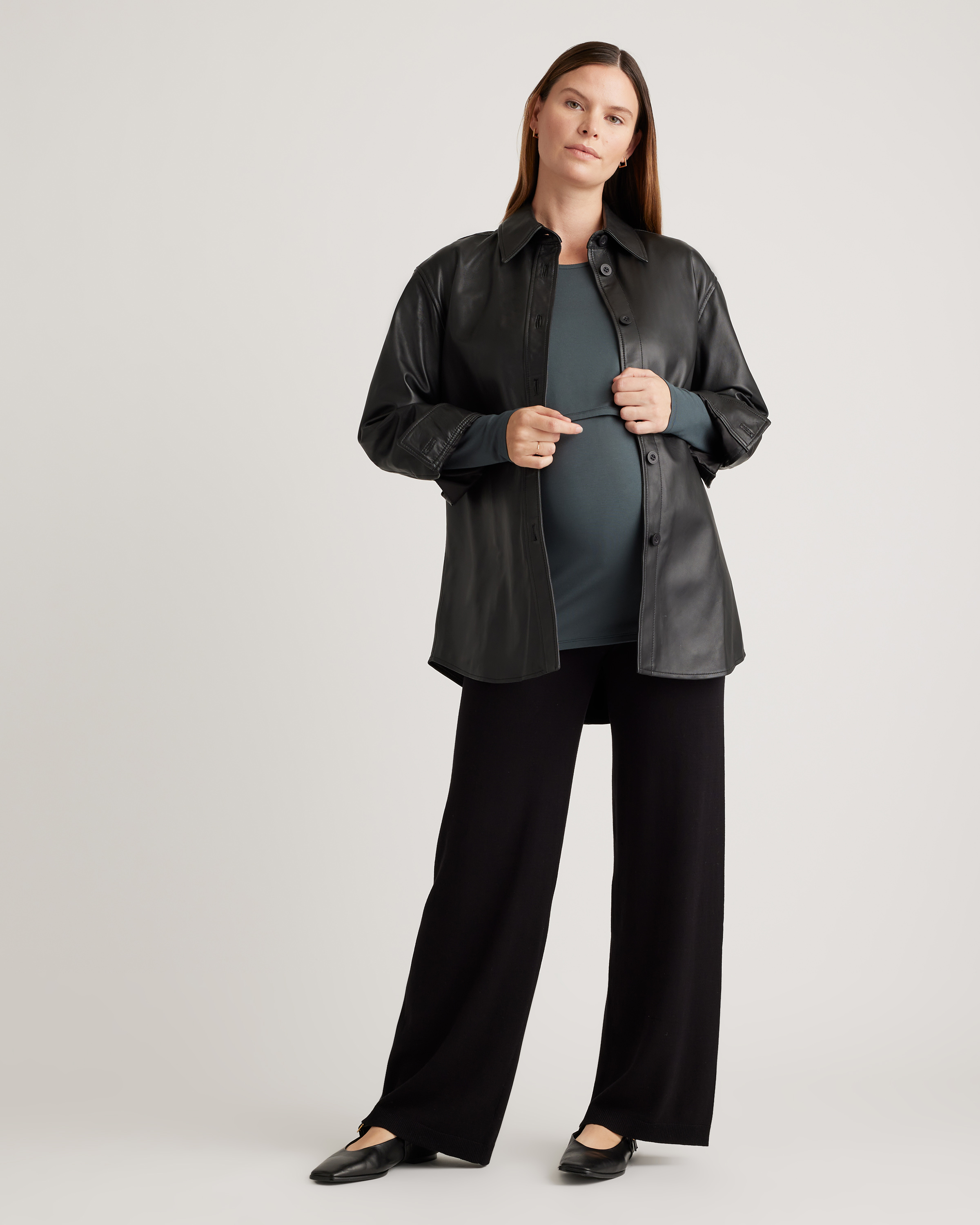 Tencel Jersey Maternity & Nursing Long Sleeve Relaxed Fit Tee 2-Pack — Image 24
