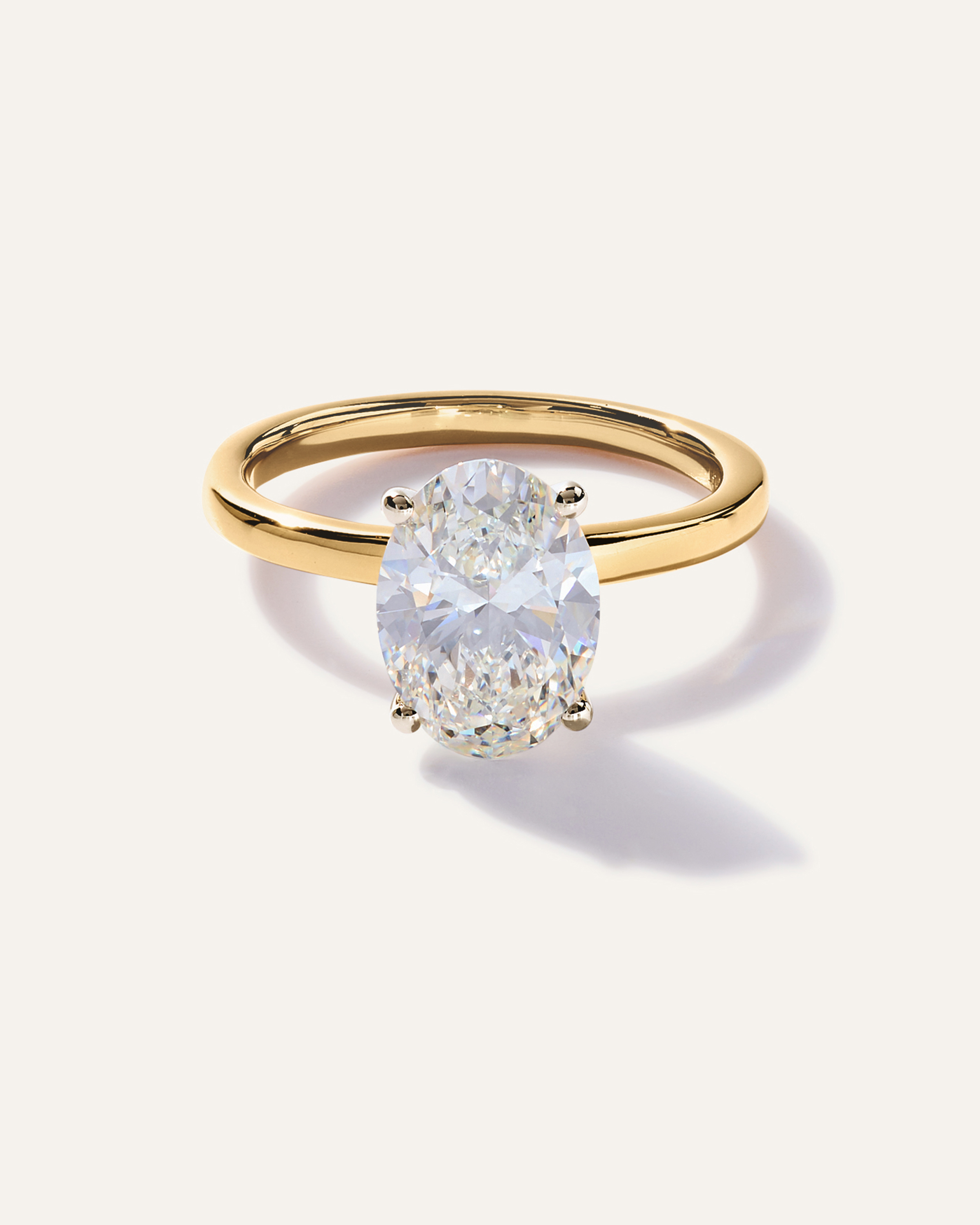 Lab Grown Diamond Oval Comfort Fit Engagement Ring - 2.5ct — Image 3