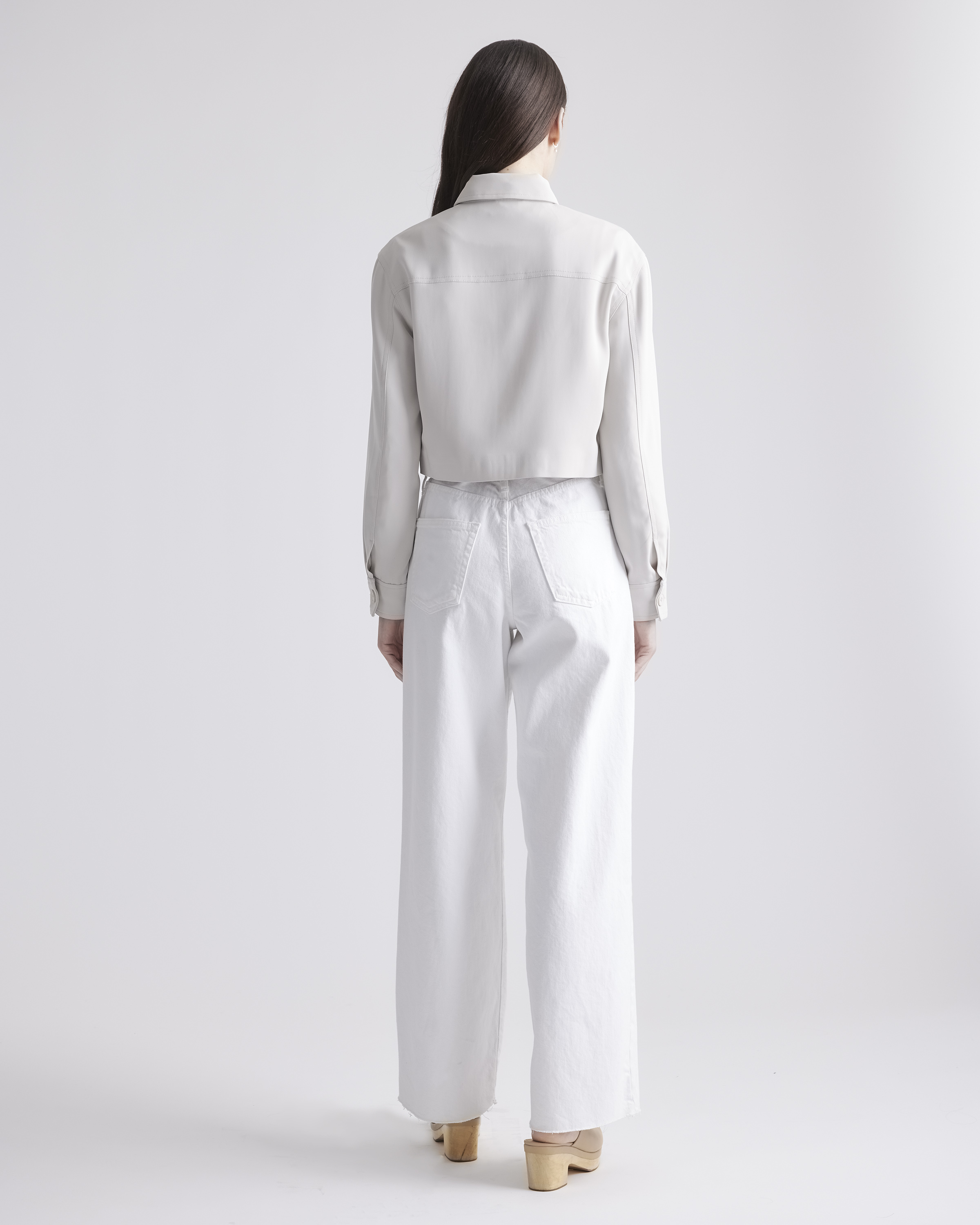 Stretch Crepe Cropped Jacket — Image 22