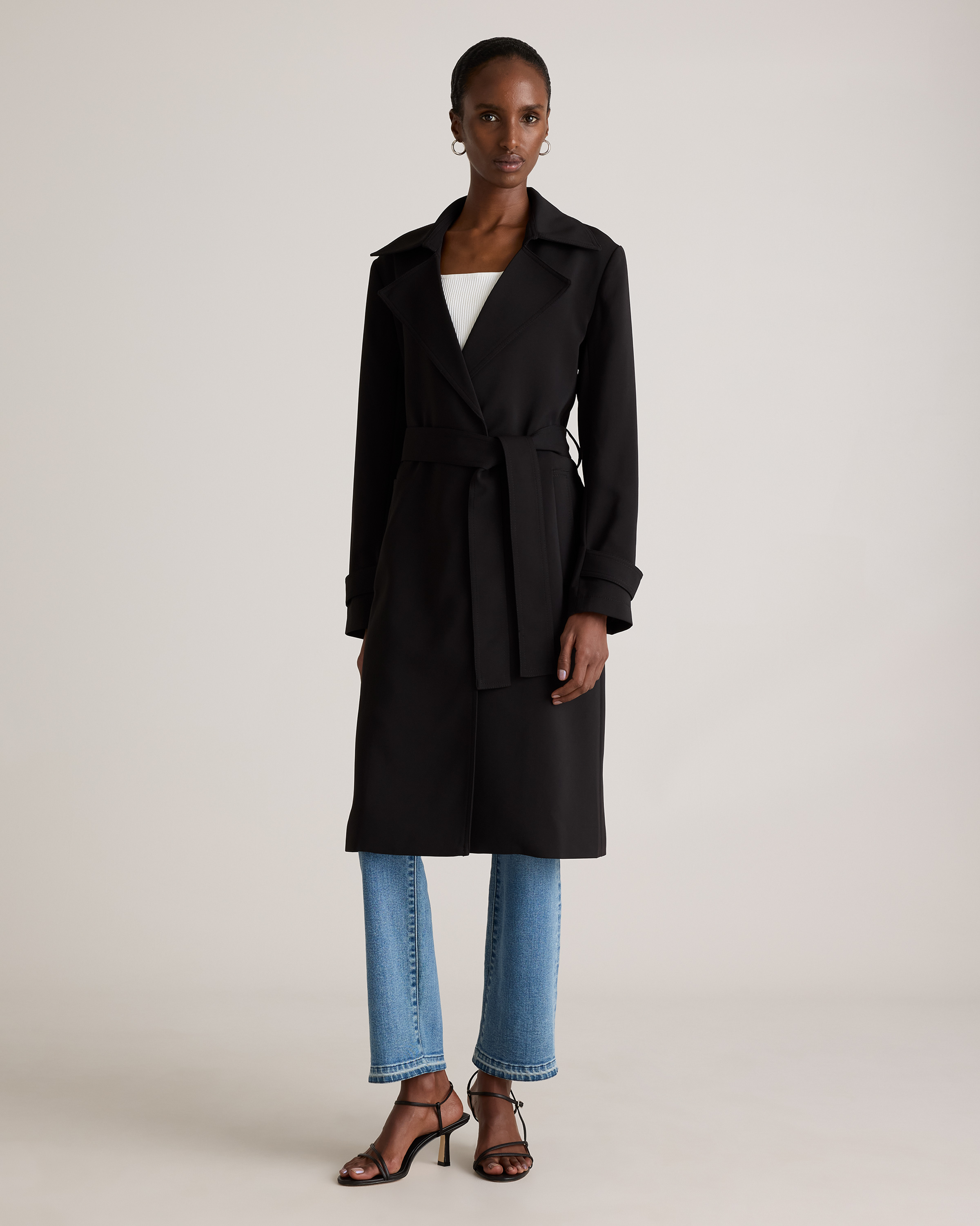 Stretch Crepe Trench Coat — Image 24