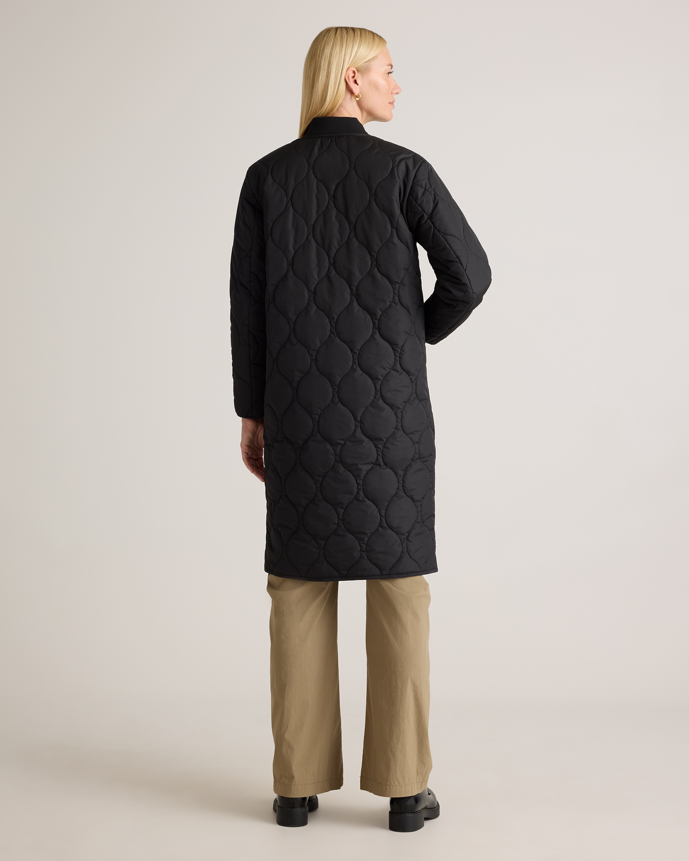 Featherless Quilted Puffer Long Coat — Image 14