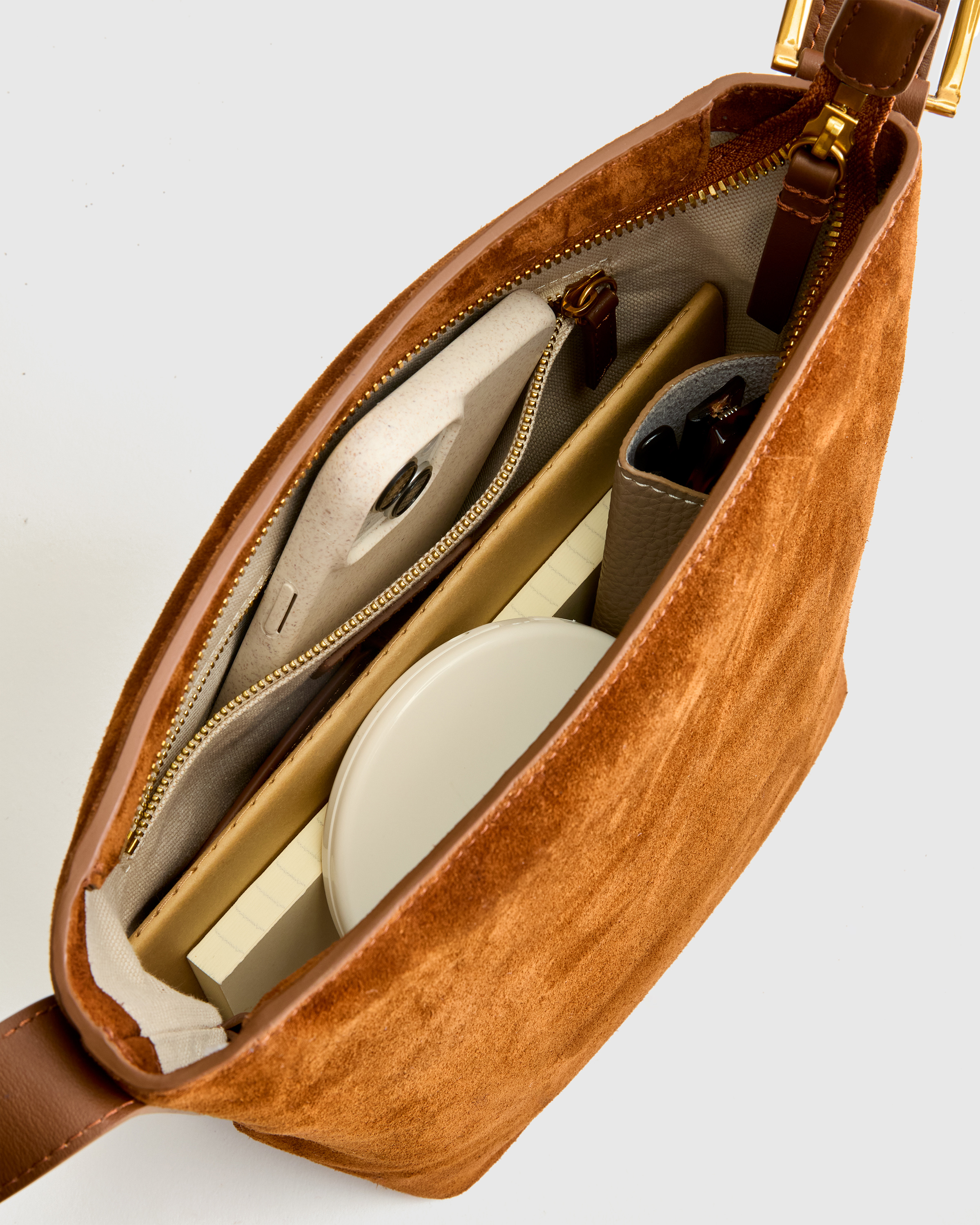 Italian Suede Bucket Crossbody — Image 11