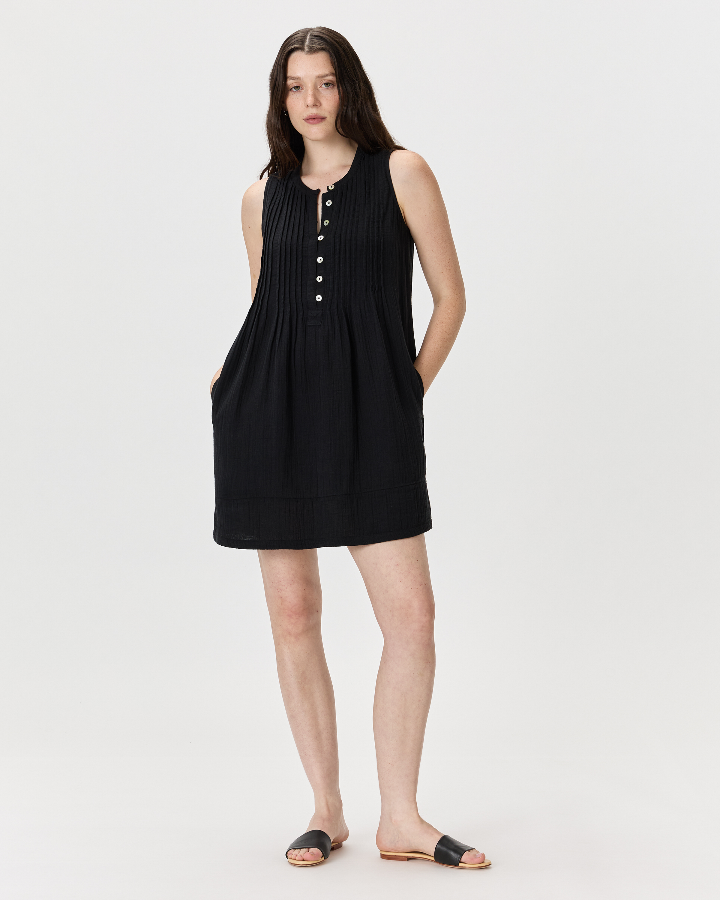 100% Organic Cotton Gauze Sleeveless Swing Dress — Image 20
