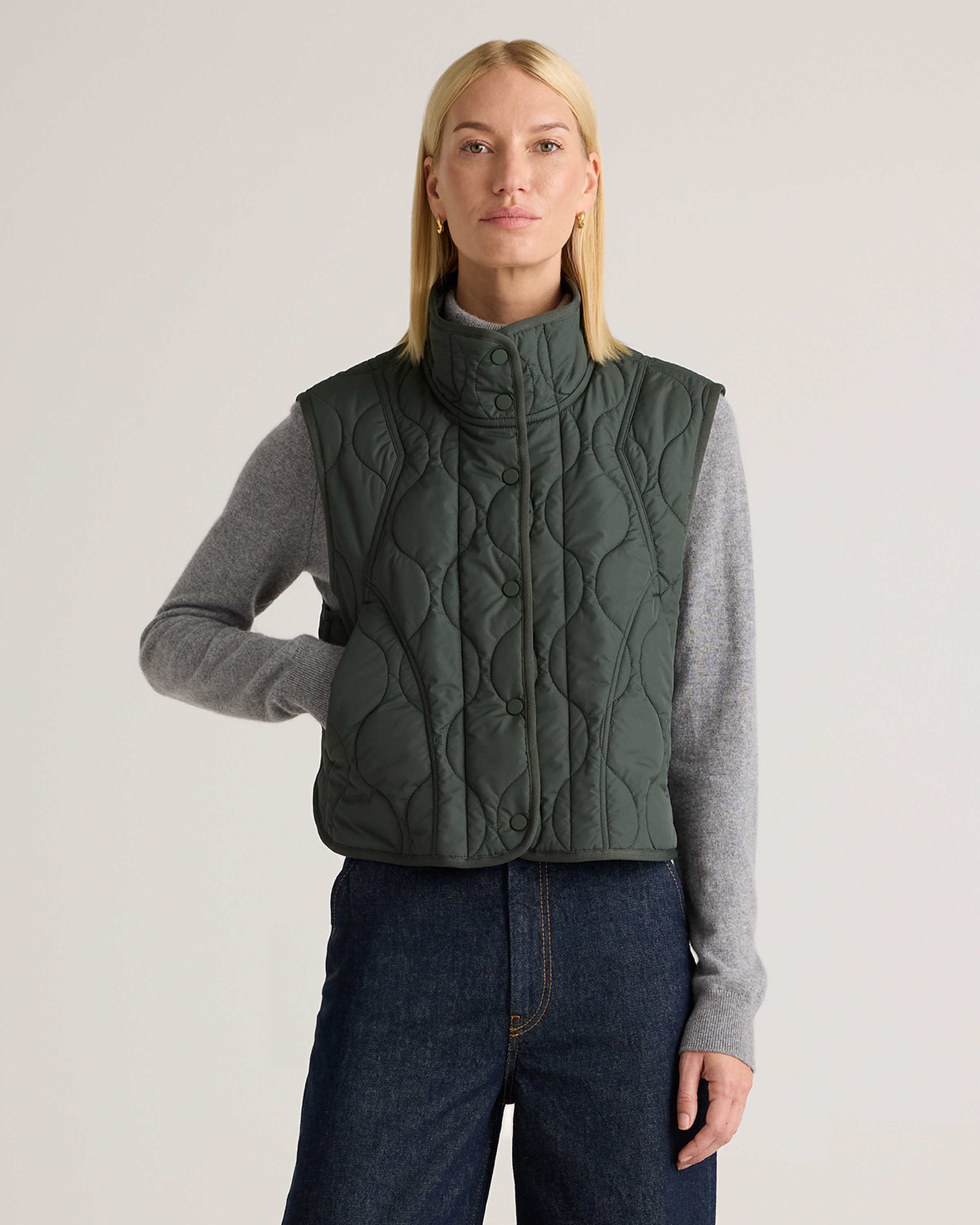 Featherless Quilted Puffer Vest — Image 19