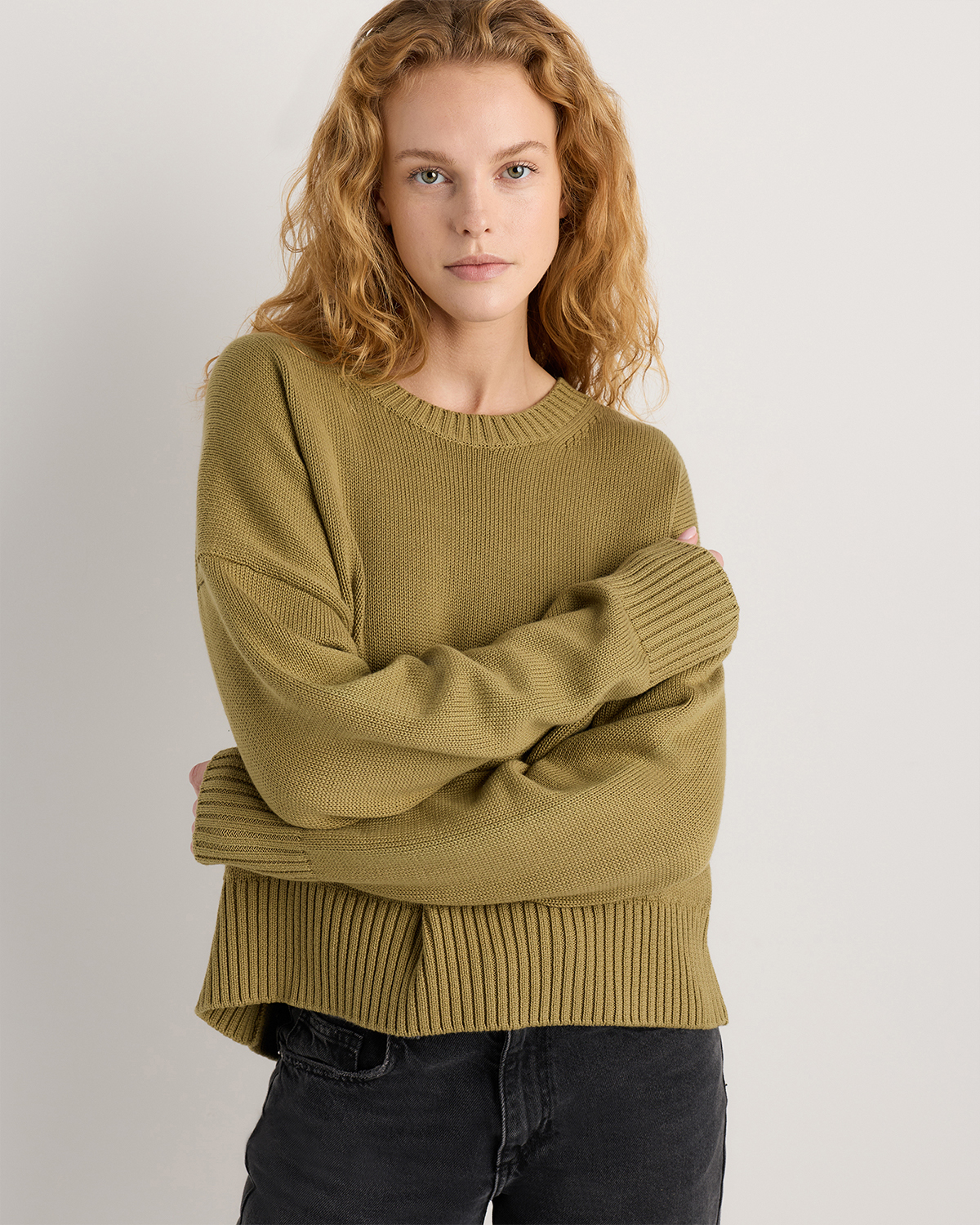 100% Organic Cotton Boyfriend Crew Sweater — Image 54
