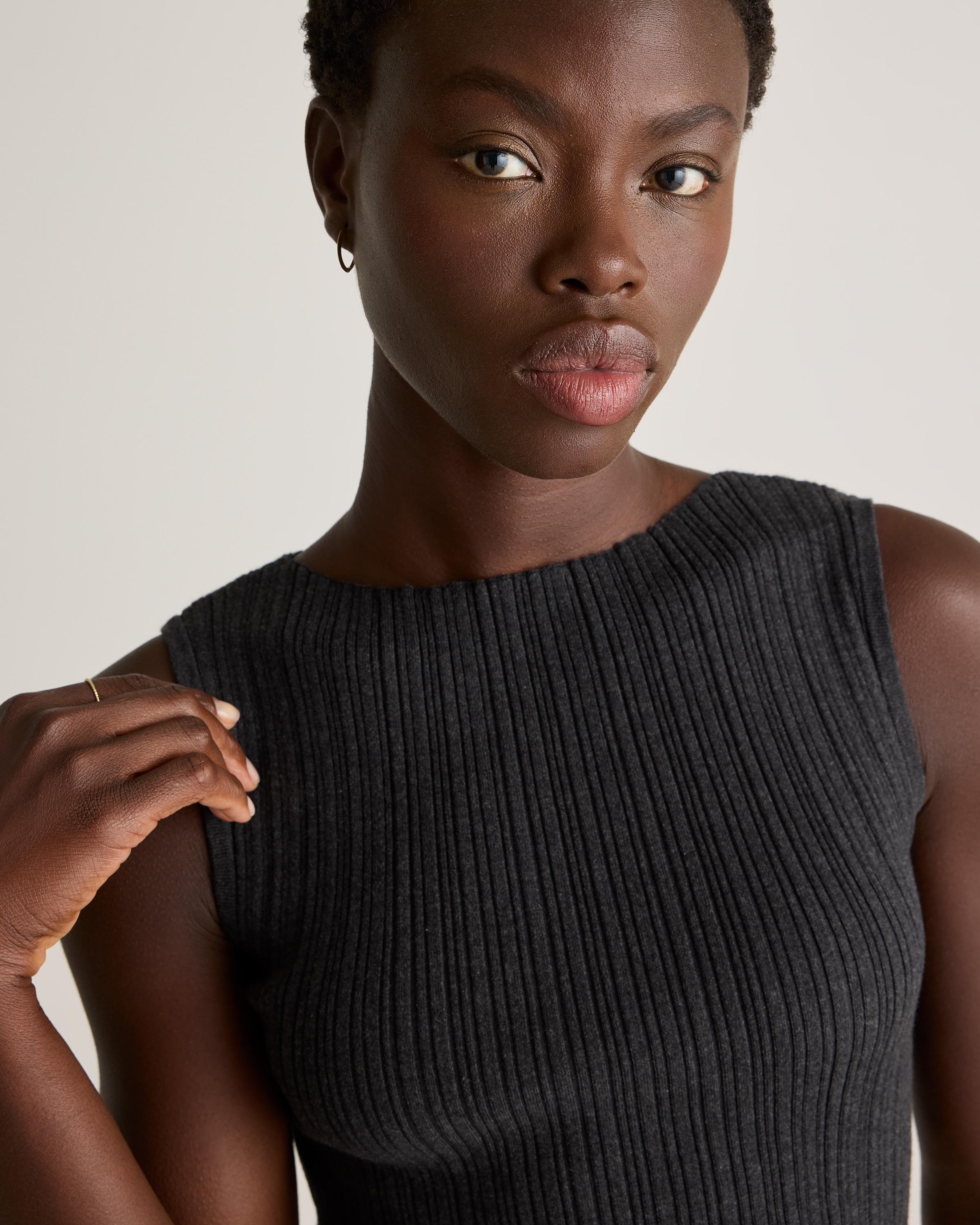 Cotton Cashmere Ribbed Tank — Image 6