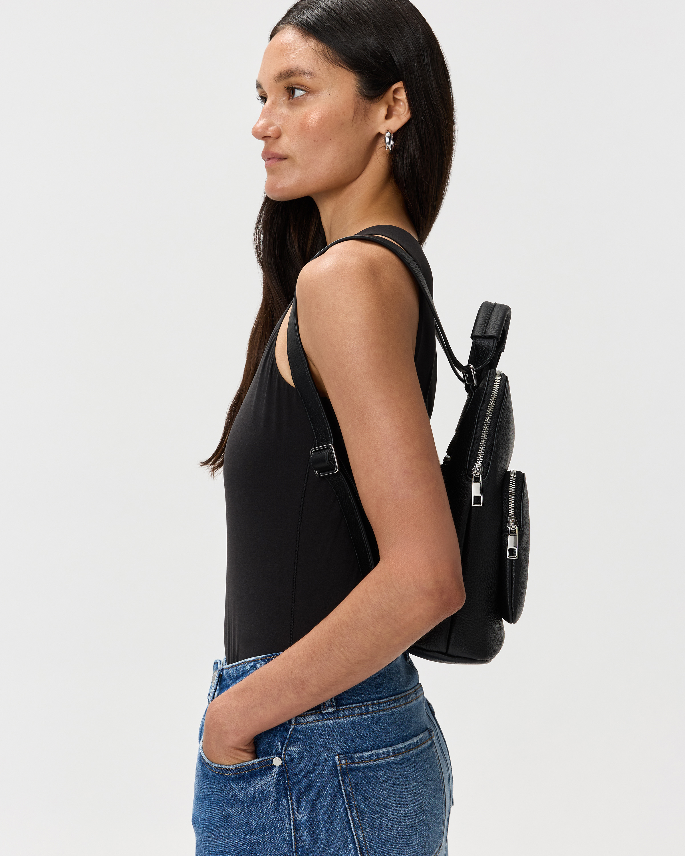 Italian Leather Mini Convertible Backpack — Image 4
