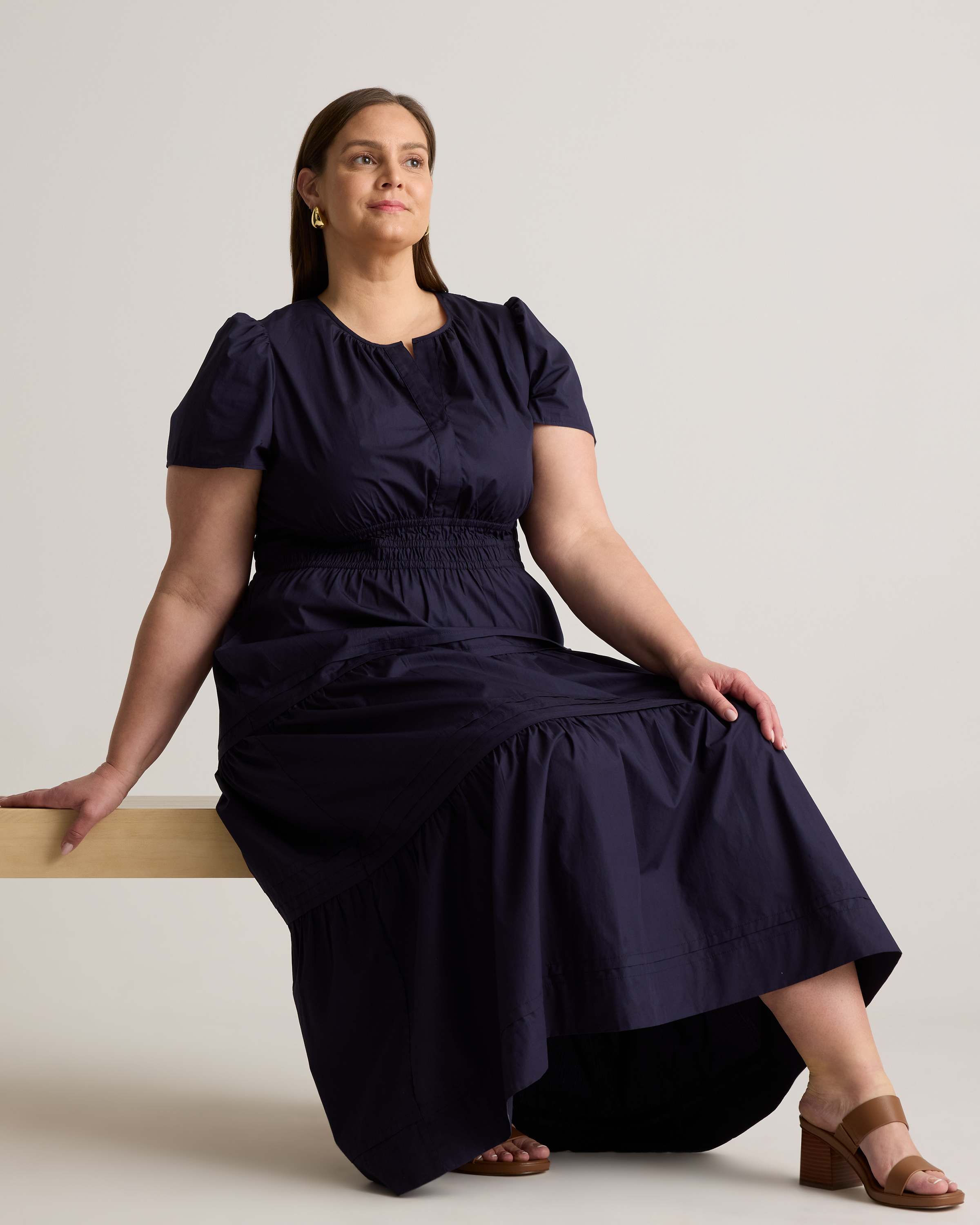 100% Organic Cotton Poplin Tiered Maxi Dress — Image 10