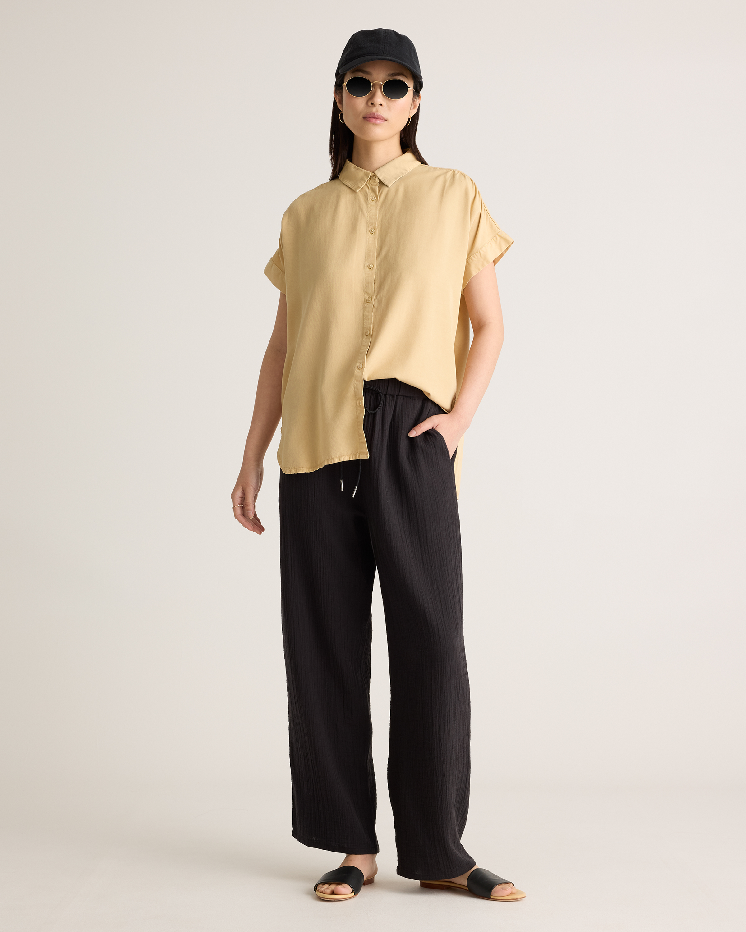 100% Organic Cotton Gauze Straight Leg Pants — Image 9