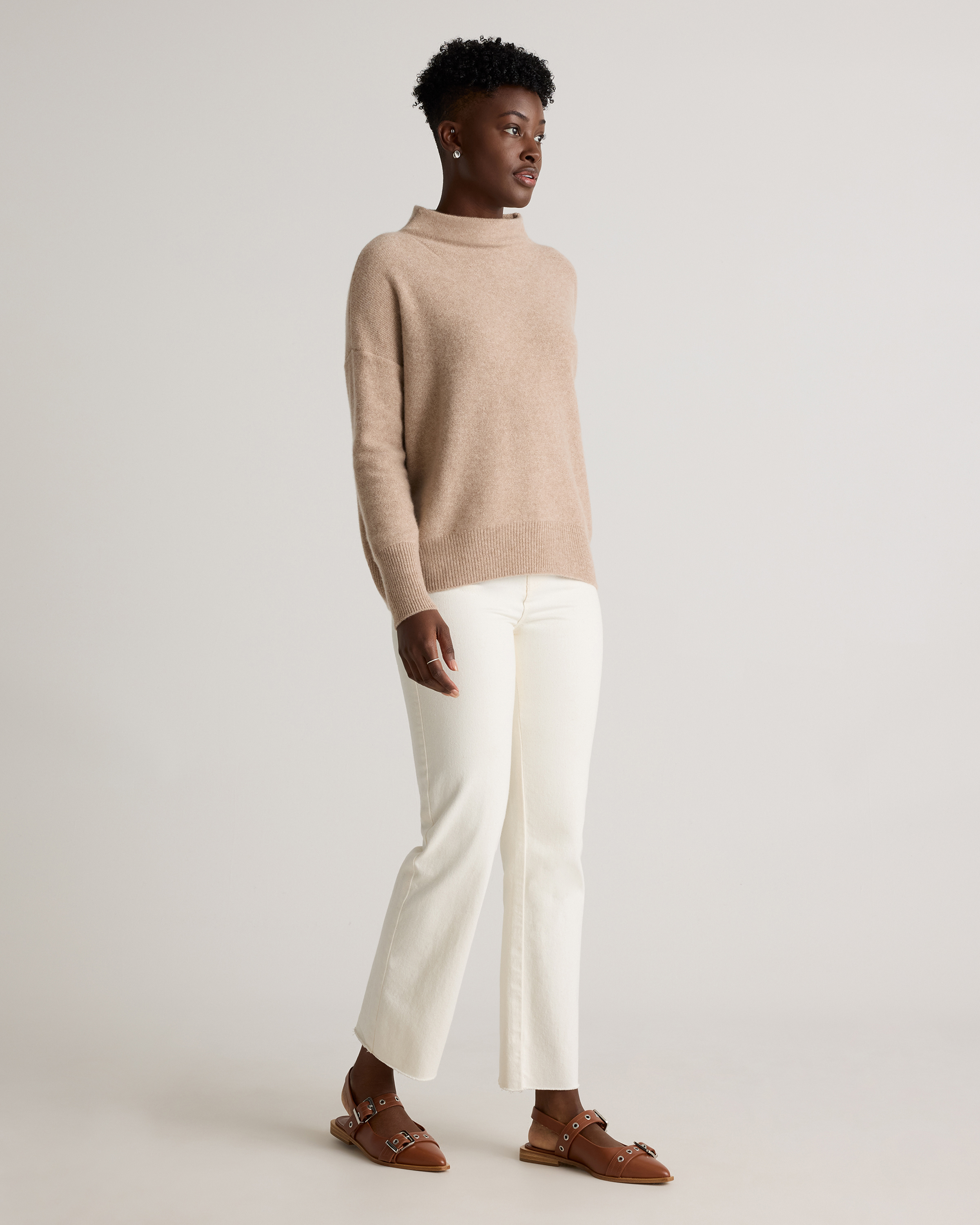 Mongolian Cashmere Funnel Neck Sweater — Image 12