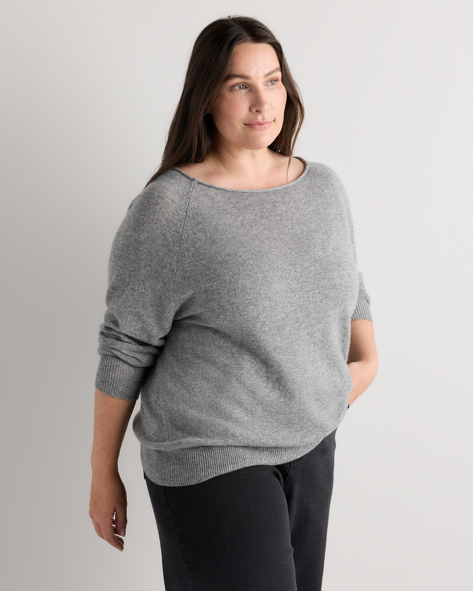 Mongolian Cashmere Boatneck Sweater — Image 11