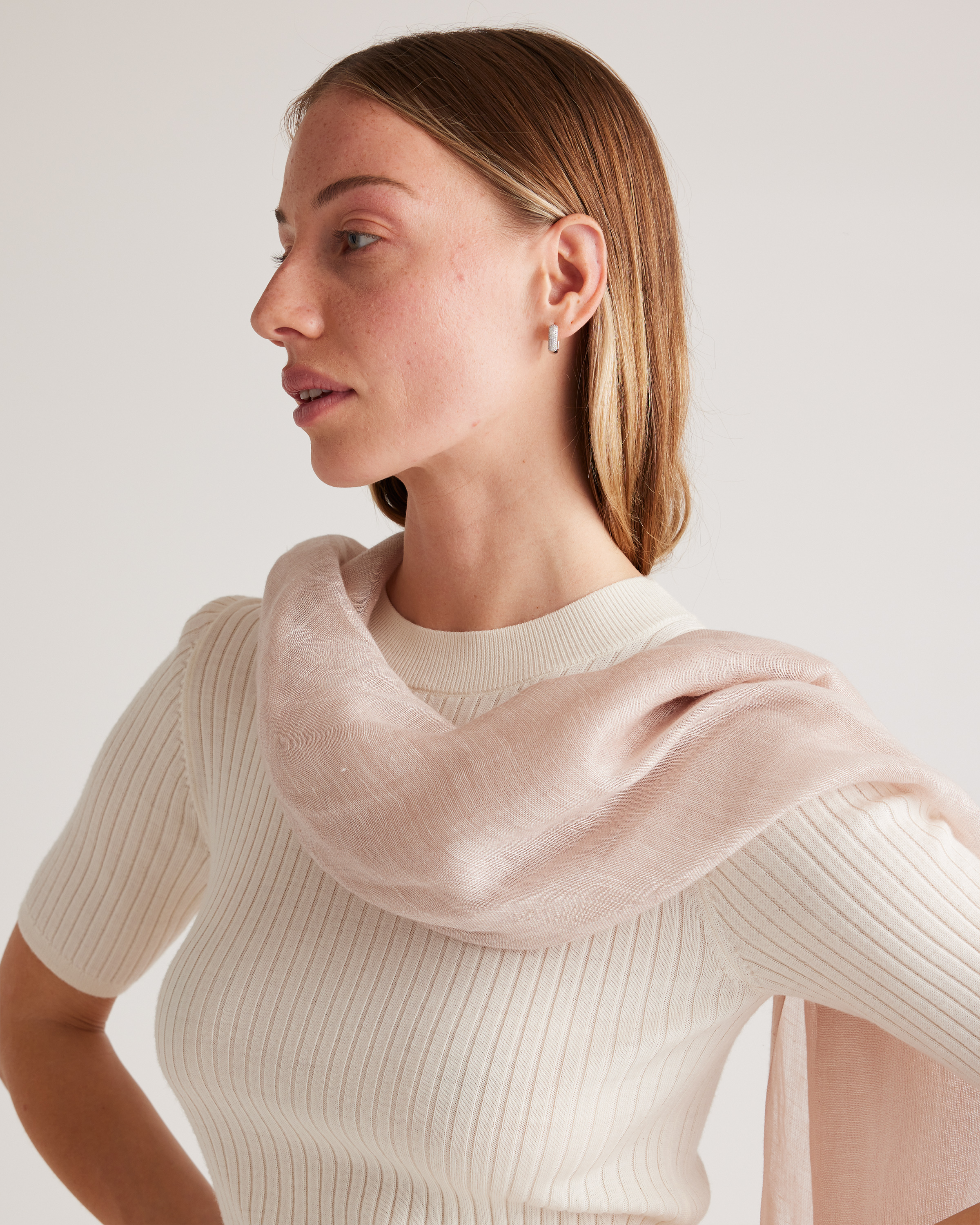 Lightweight Linen Silk Cashmere Scarf — Image 4