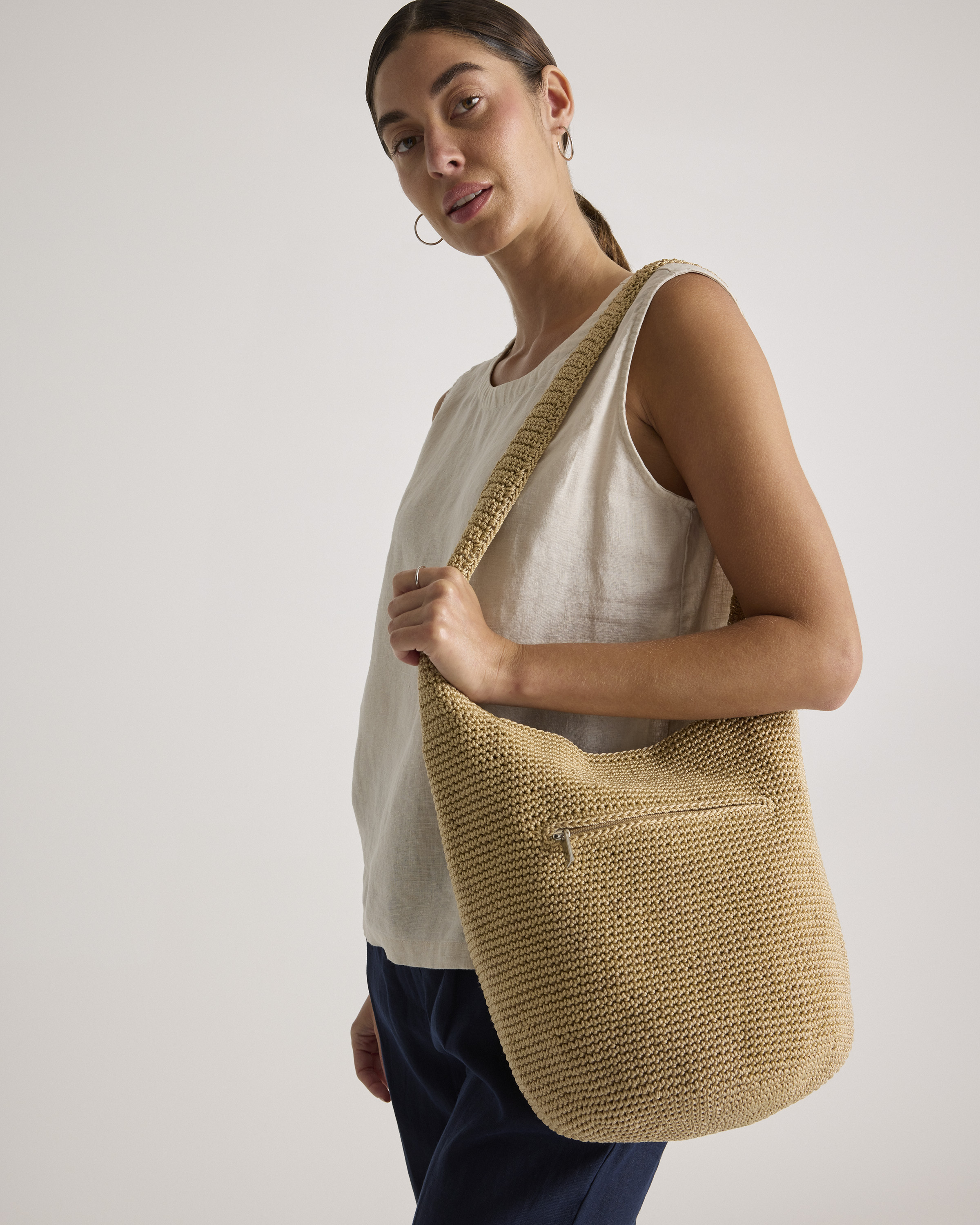 Hand Crochet Hobo Shoulder Bag — Image 7