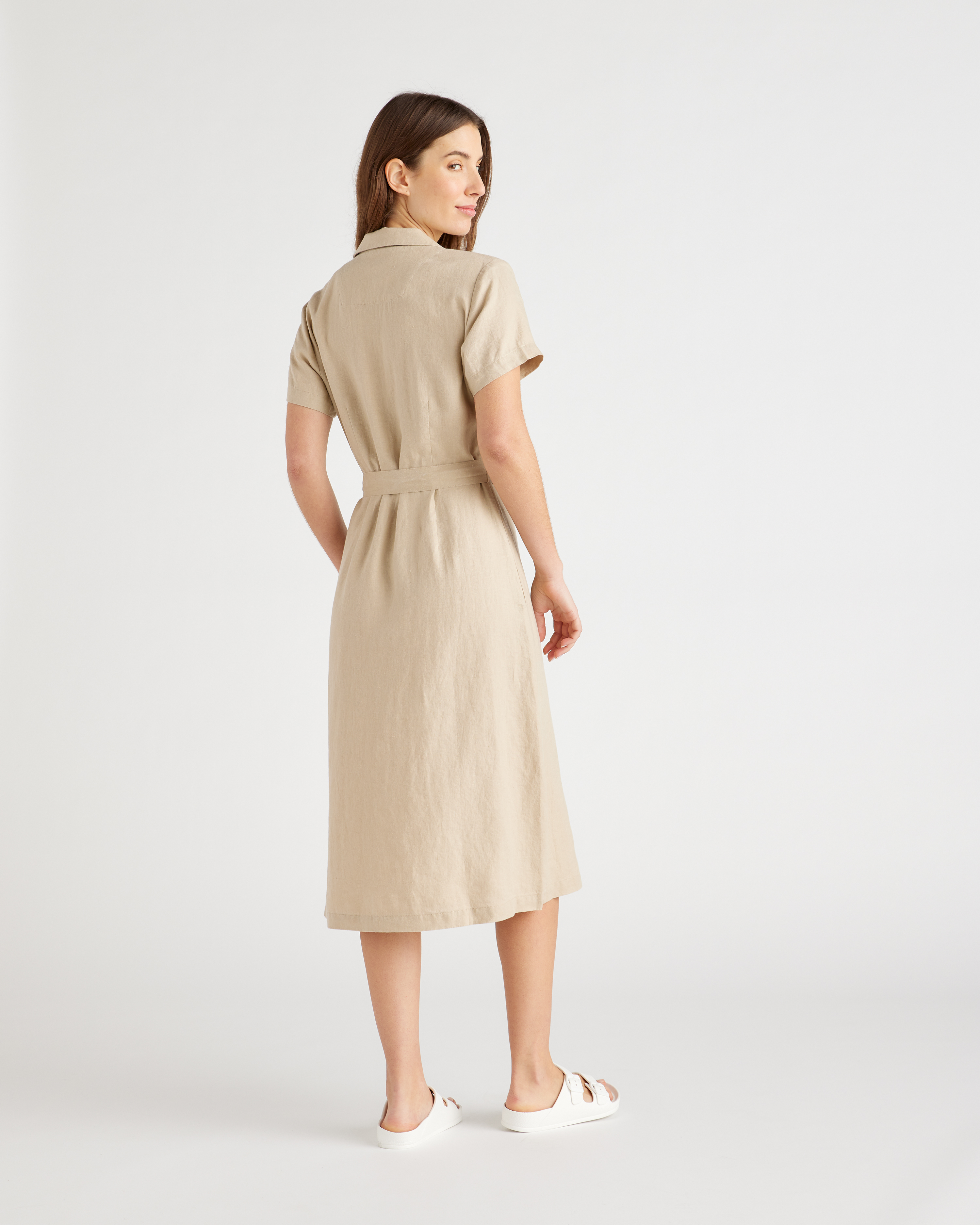 100% European Linen Button Front Dress — Image 20
