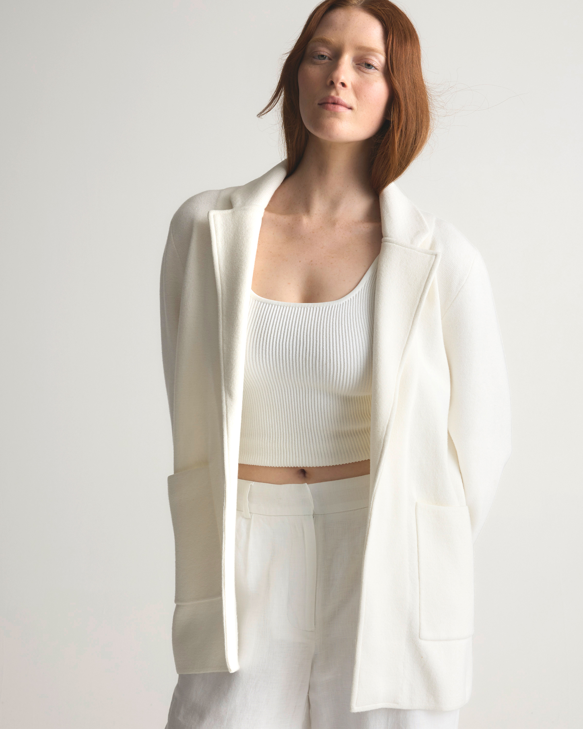 100% Organic Cotton Knit Blazer — Image 24