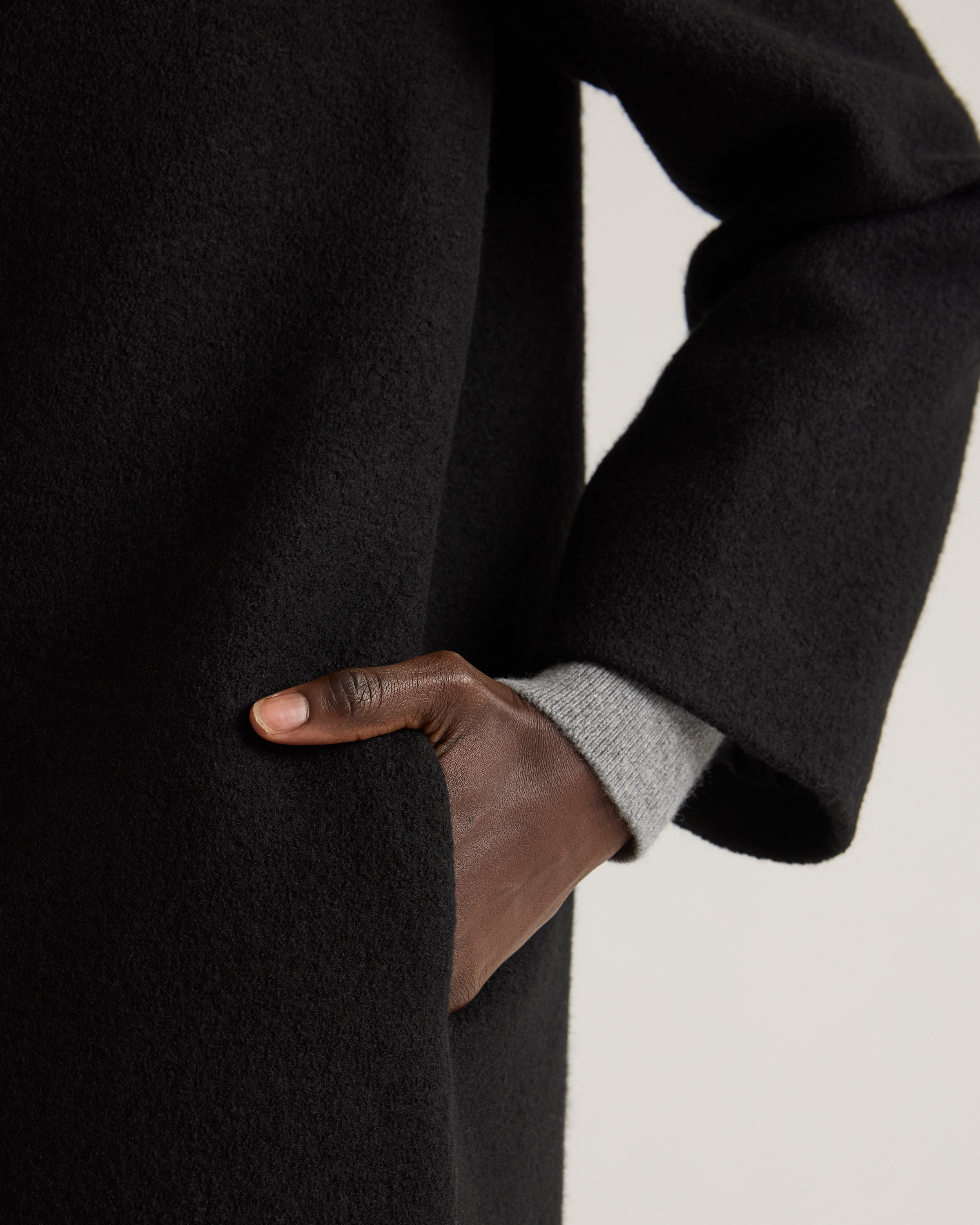 100% Merino Wool Shawl Collar Long Coat — Image 4