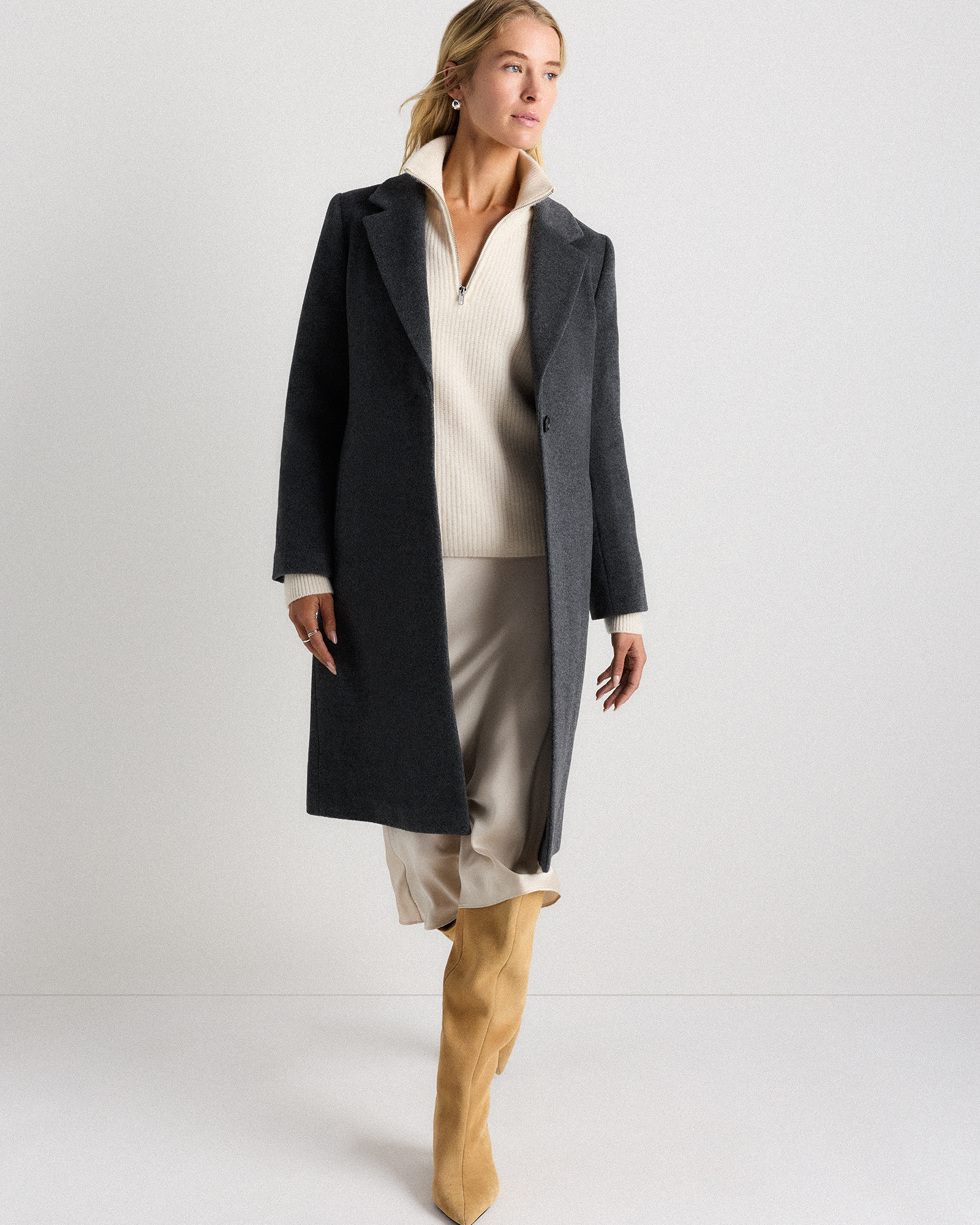 Wool Cashmere Classic Single-Breasted Coat — Image 24
