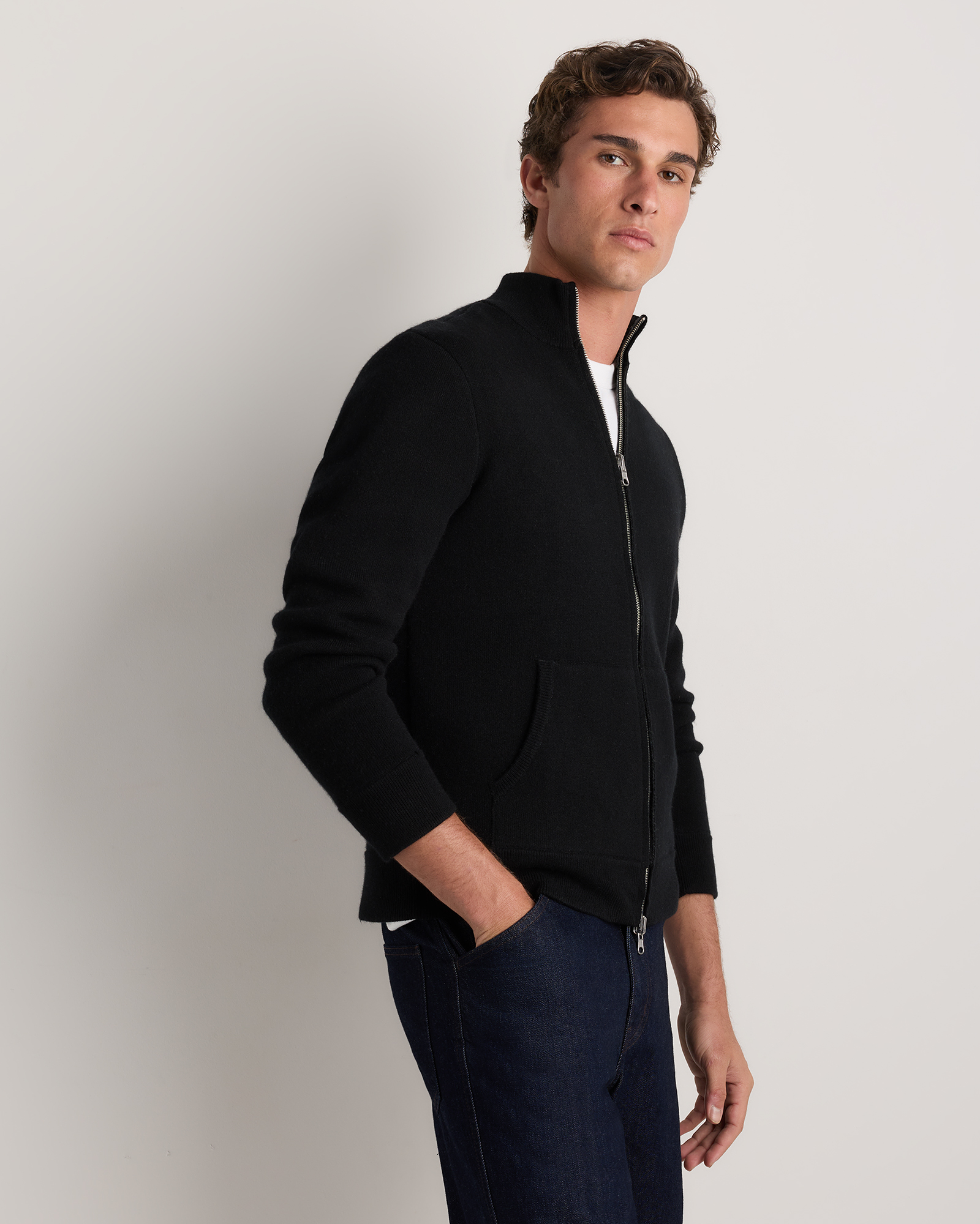100% Reversible Cashmere Full Zip Sweater — Image 13