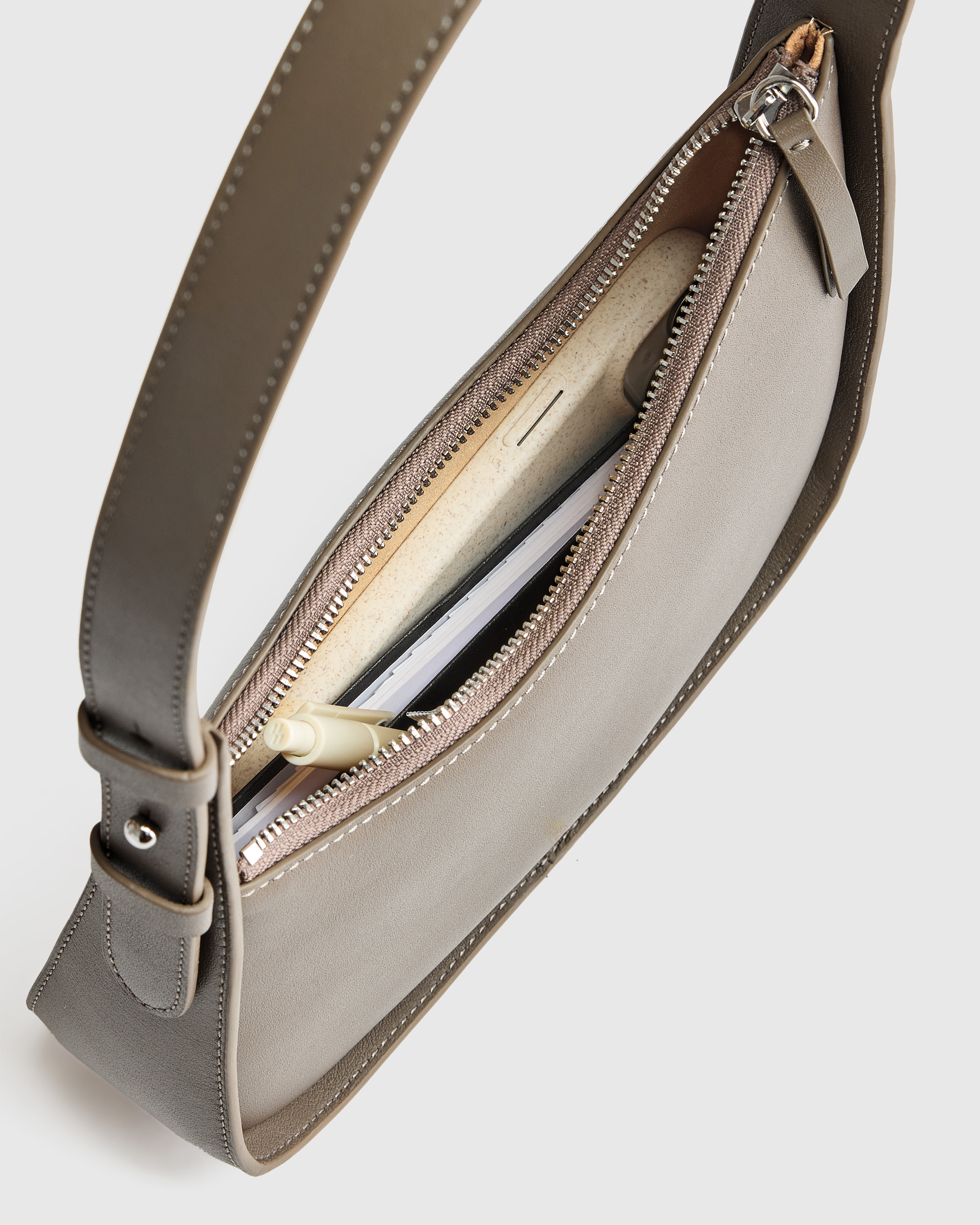 Italian Leather Asymmetrical Mini Shoulder Bag — Image 12