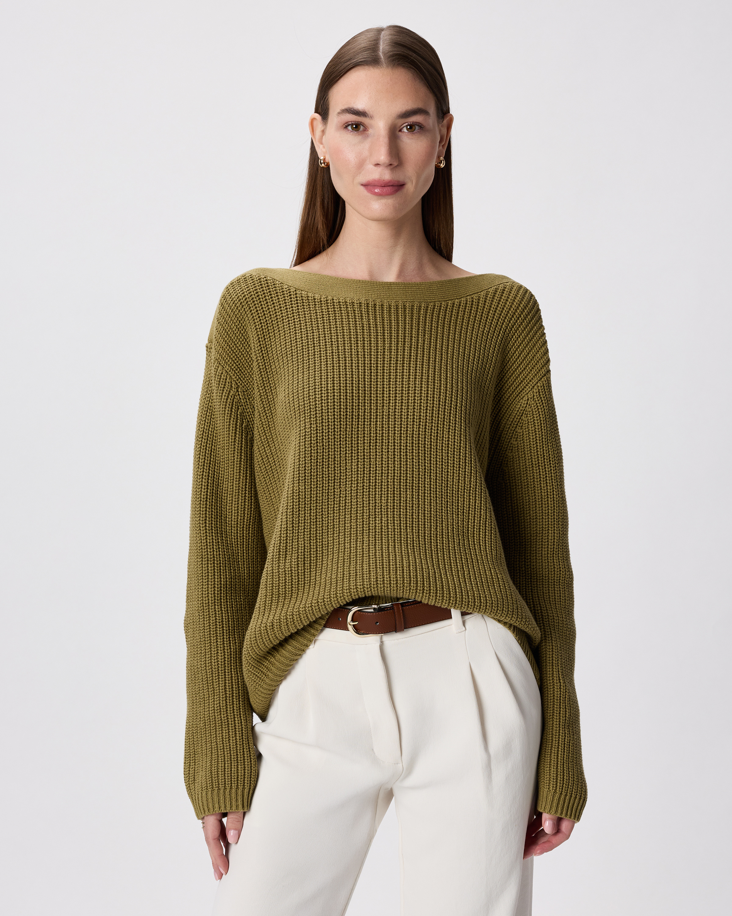 100% Organic Cotton Fisherman Boatneck Sweater — Image 10