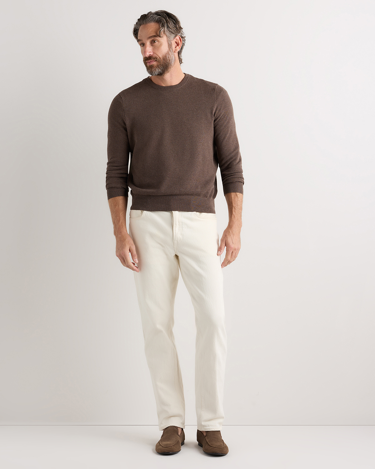 100% Organic Cotton Pique Crewneck Sweater — Image 32