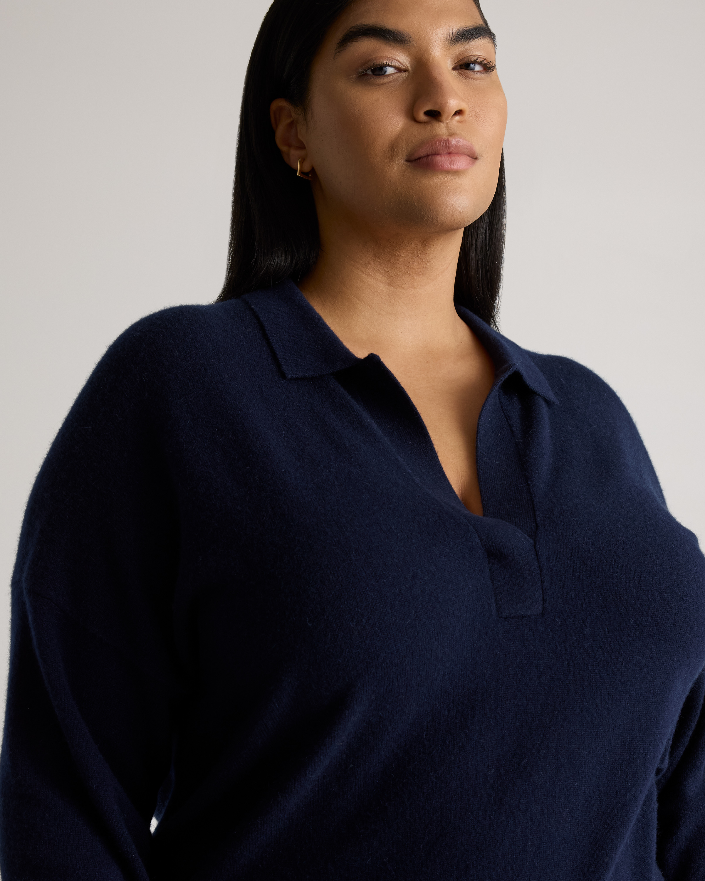 Mongolian Cashmere Polo Sweater — Image 3