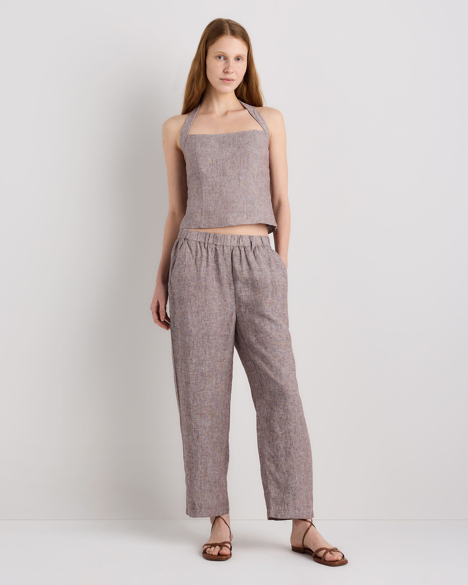100% European Linen Halter Top — Image 7