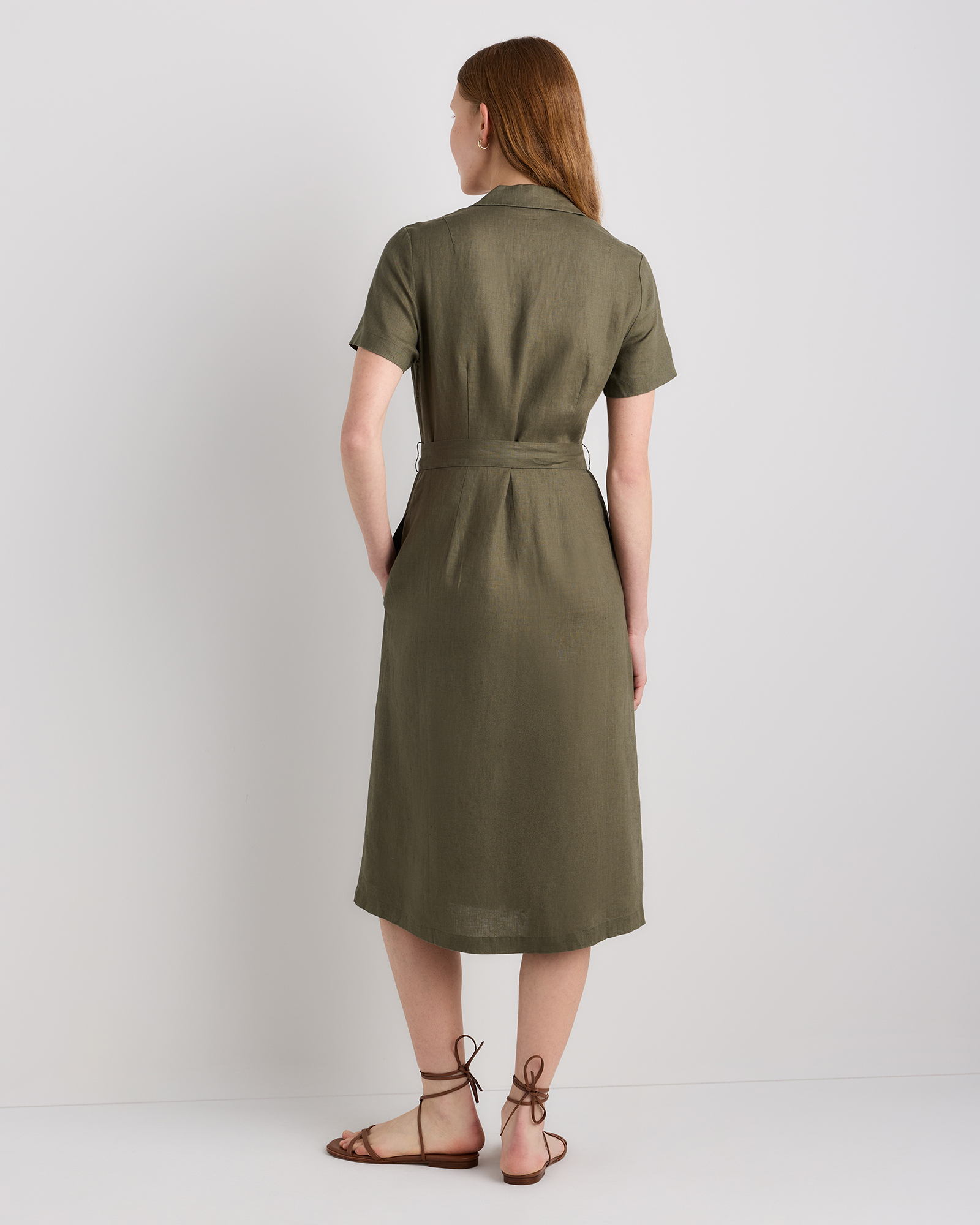 100% European Linen Button Front Dress — Image 62