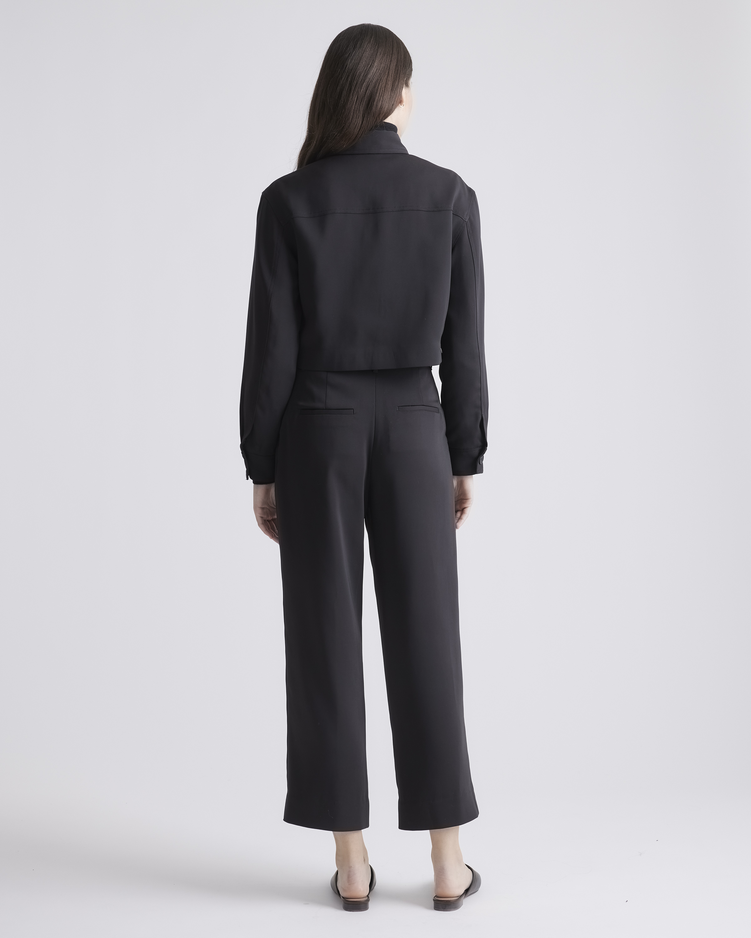 Stretch Crepe Cropped Jacket — Image 28