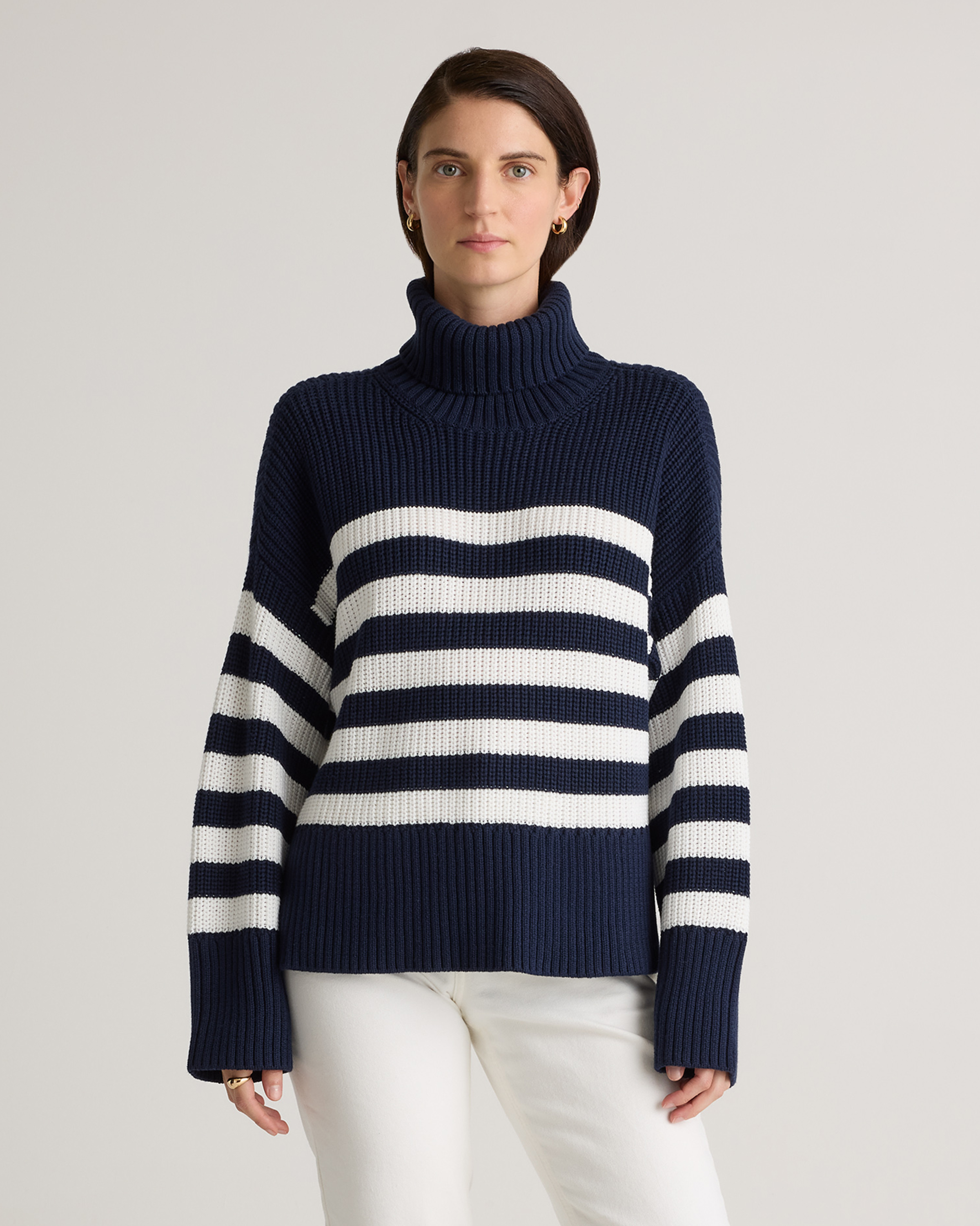 100% Organic Cotton Split Hem Turtleneck Sweater — Image 12