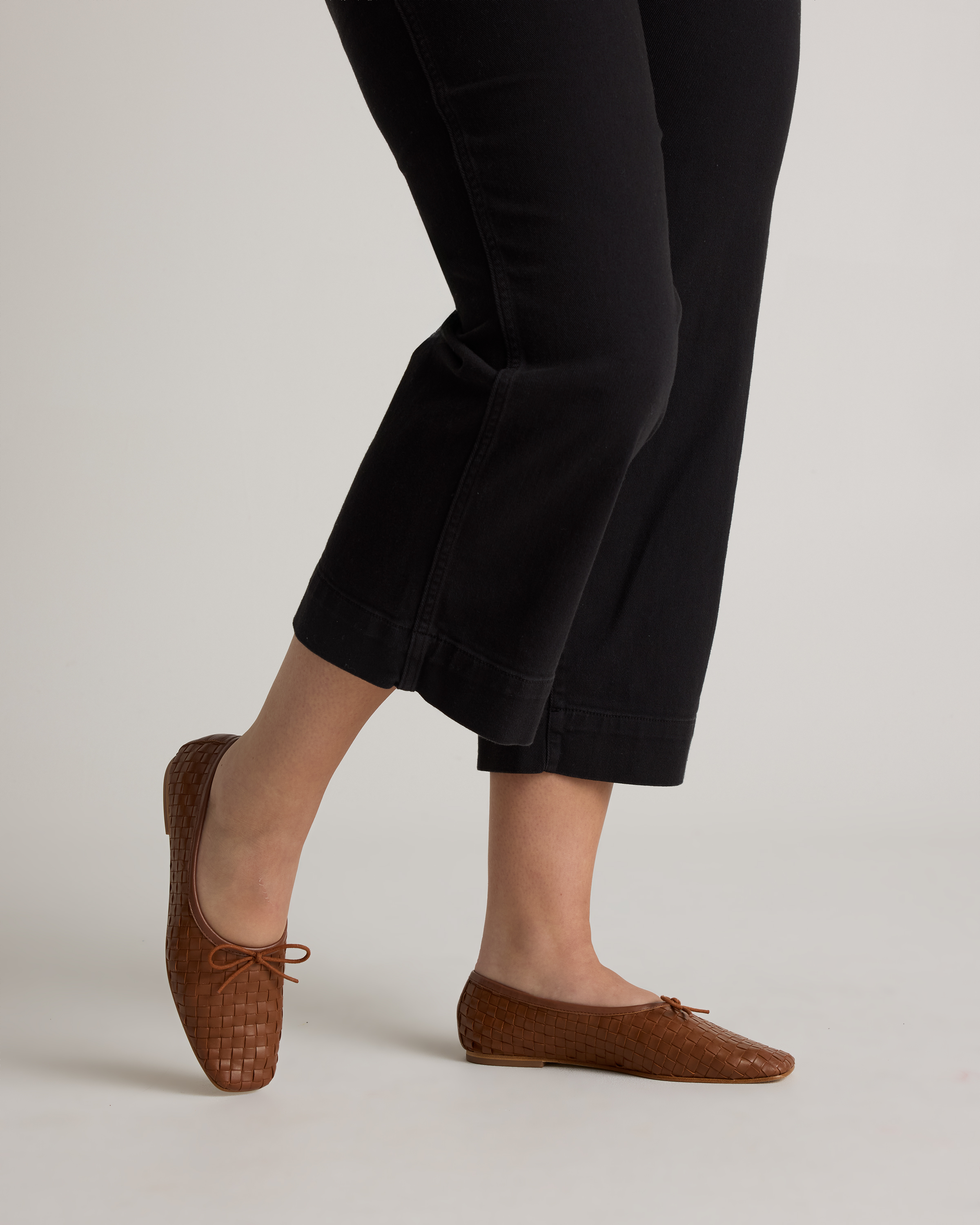 Italian Leather Handwoven Square Toe Ballet Flat — Image 7